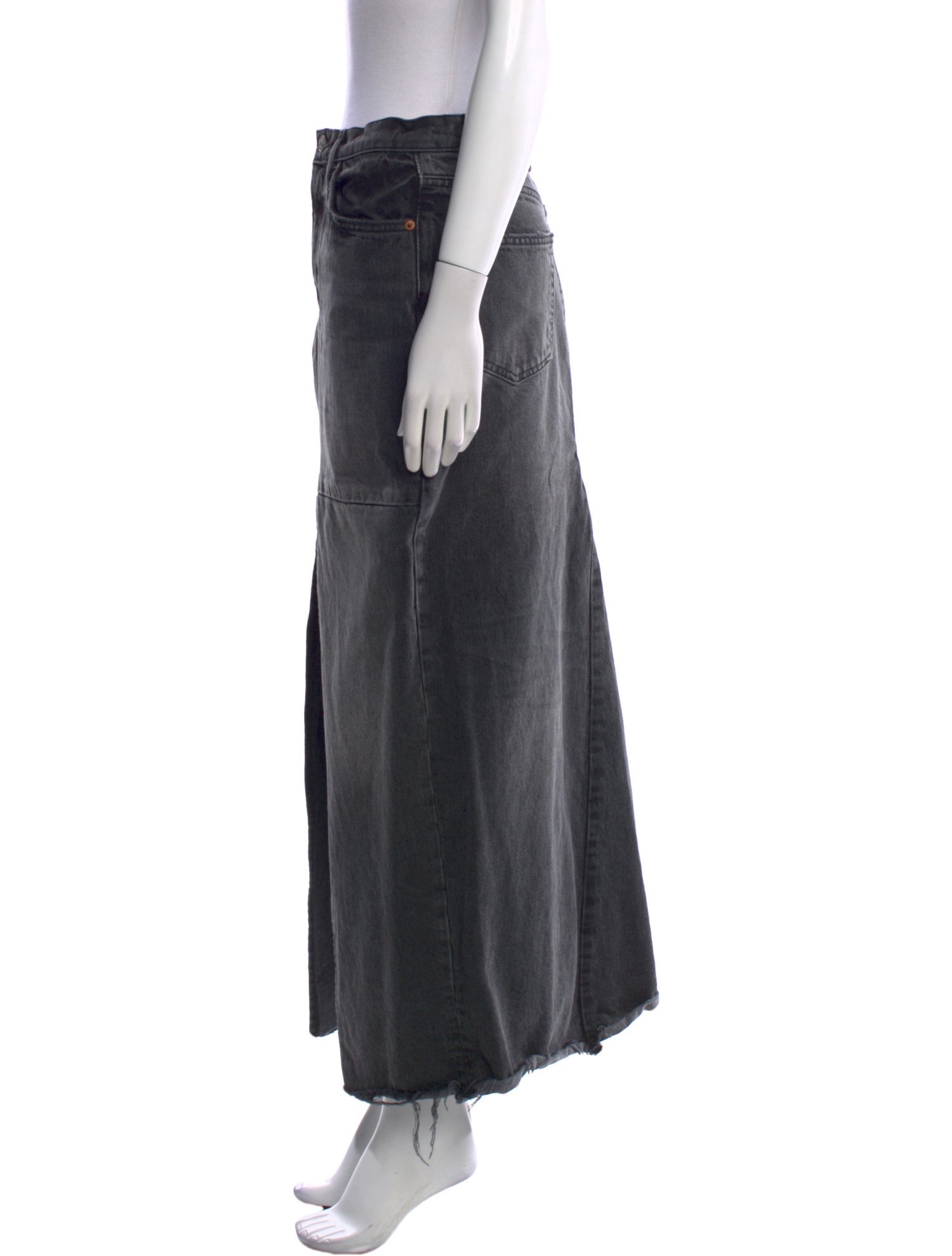 Reformation Distressed Accents Midi Length Skirt