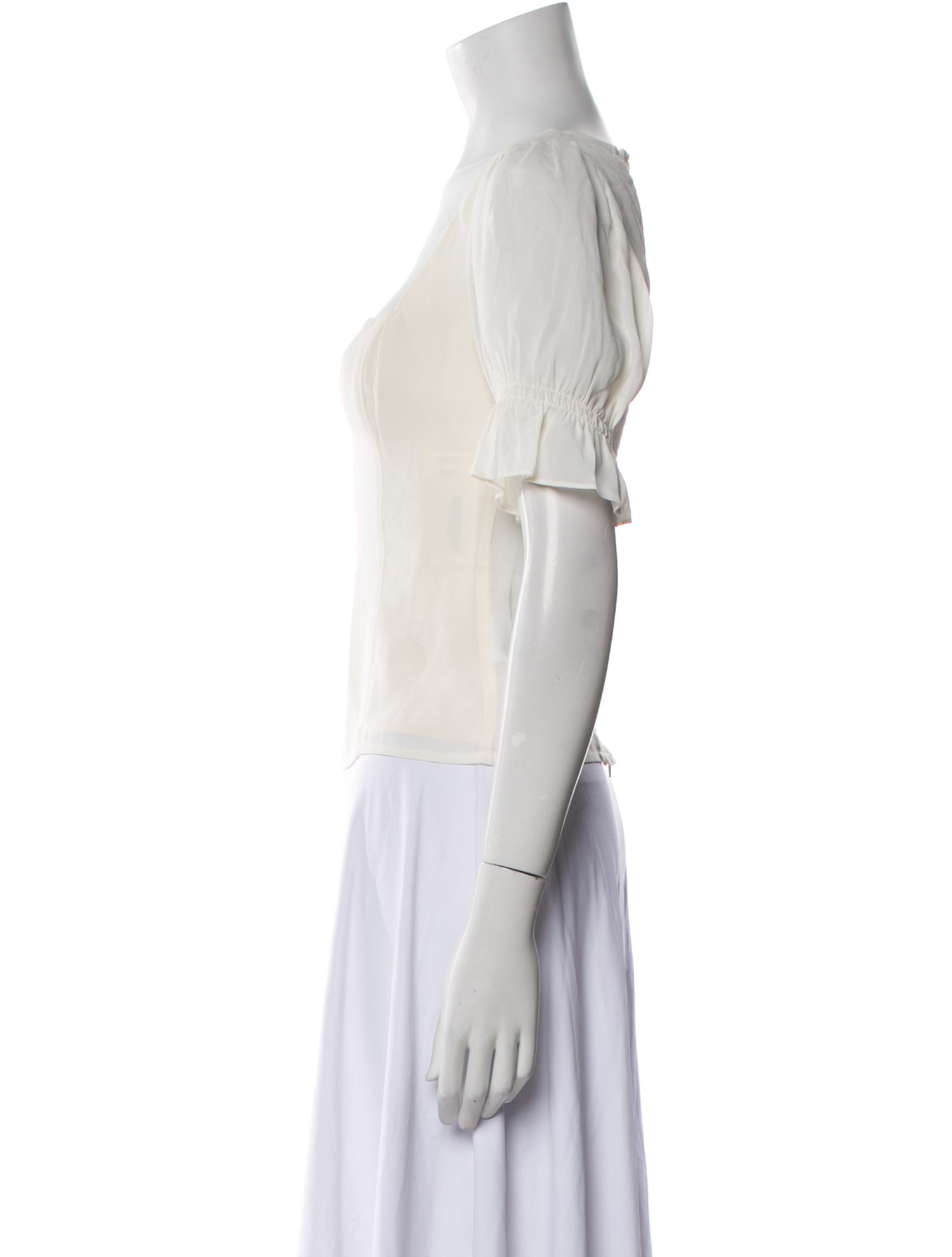 Reformation Square Neckline Short Sleeve Crop Top