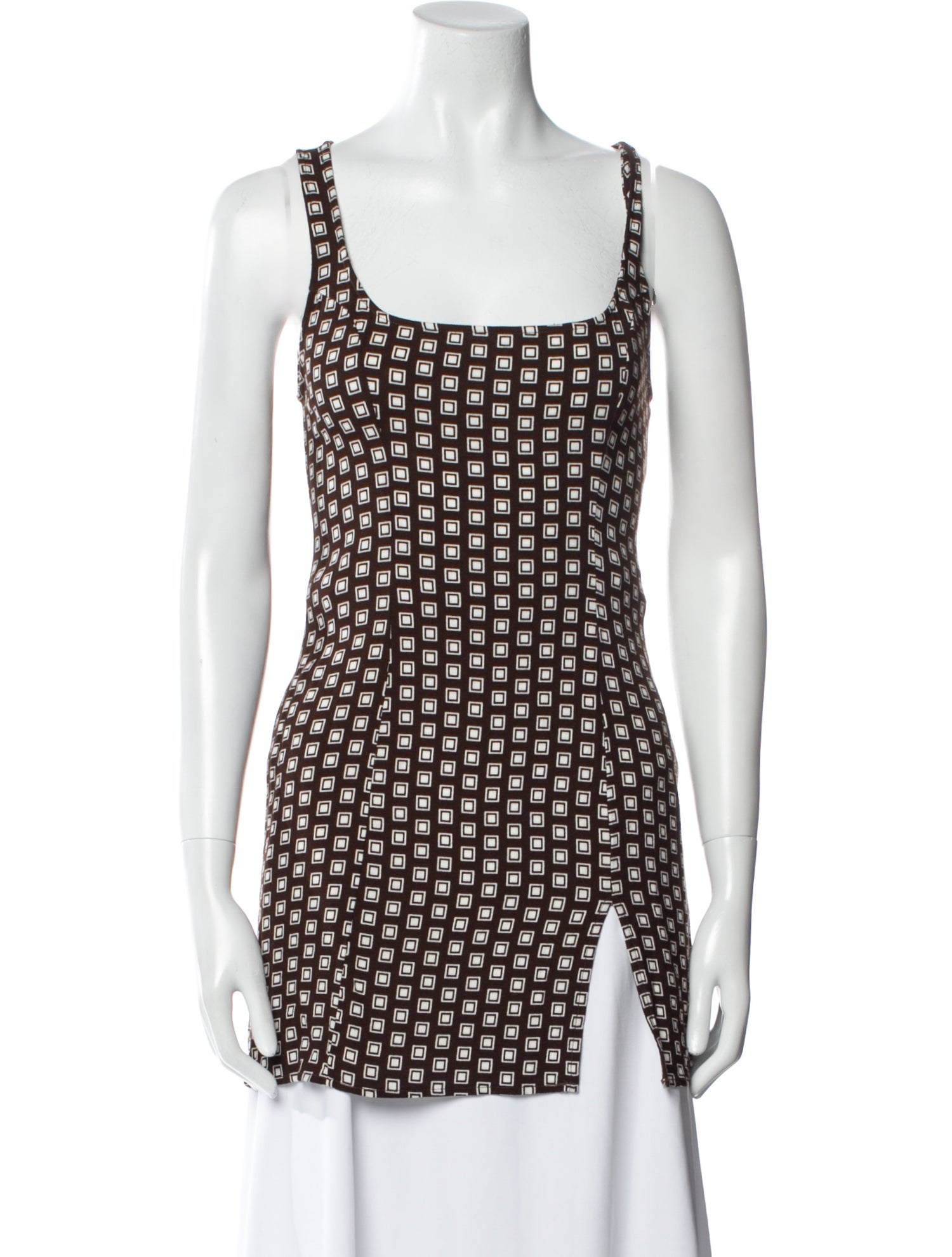 Reformation Polka Dot Print Square Neckline Top