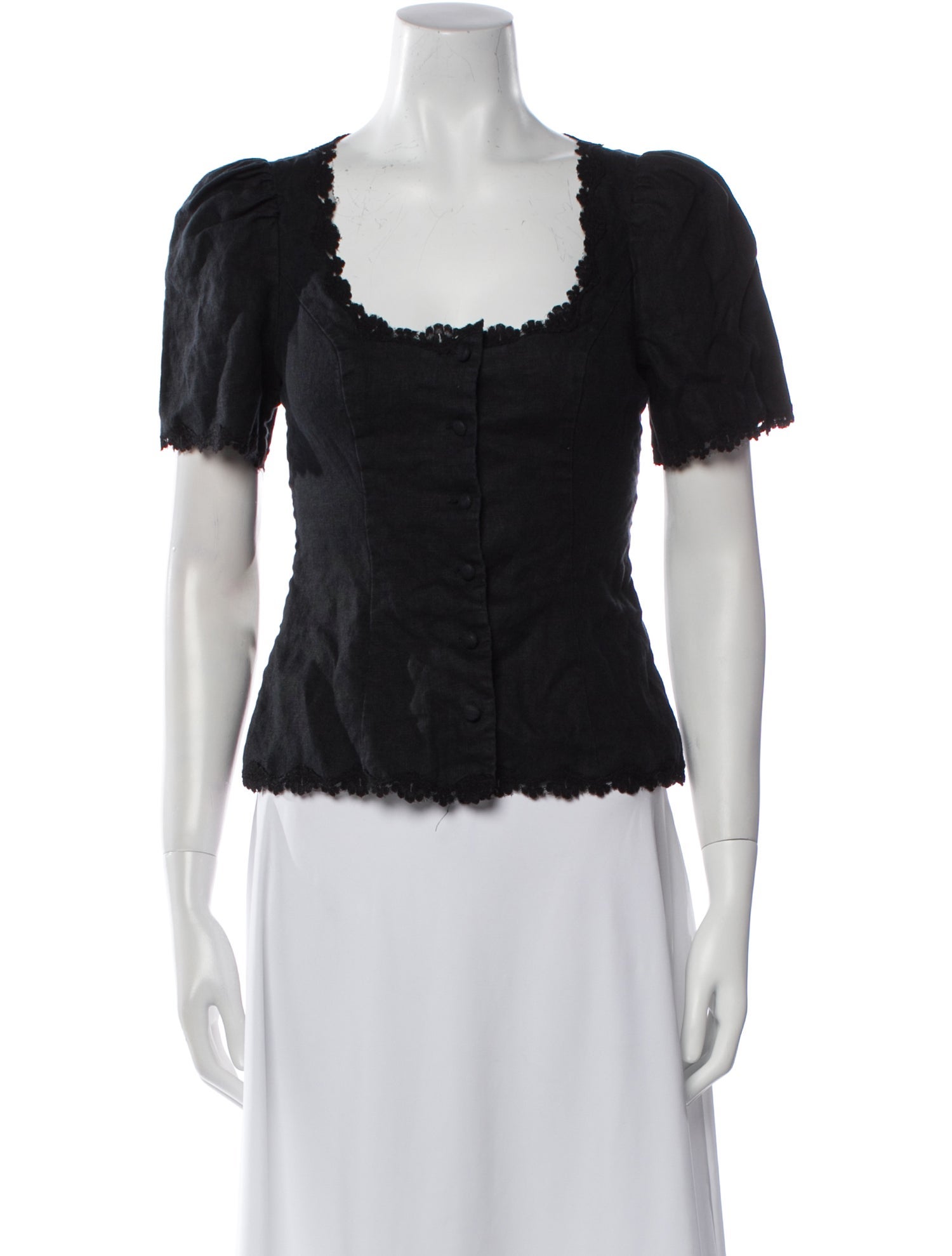 Reformation Linen Square Neckline Blouse