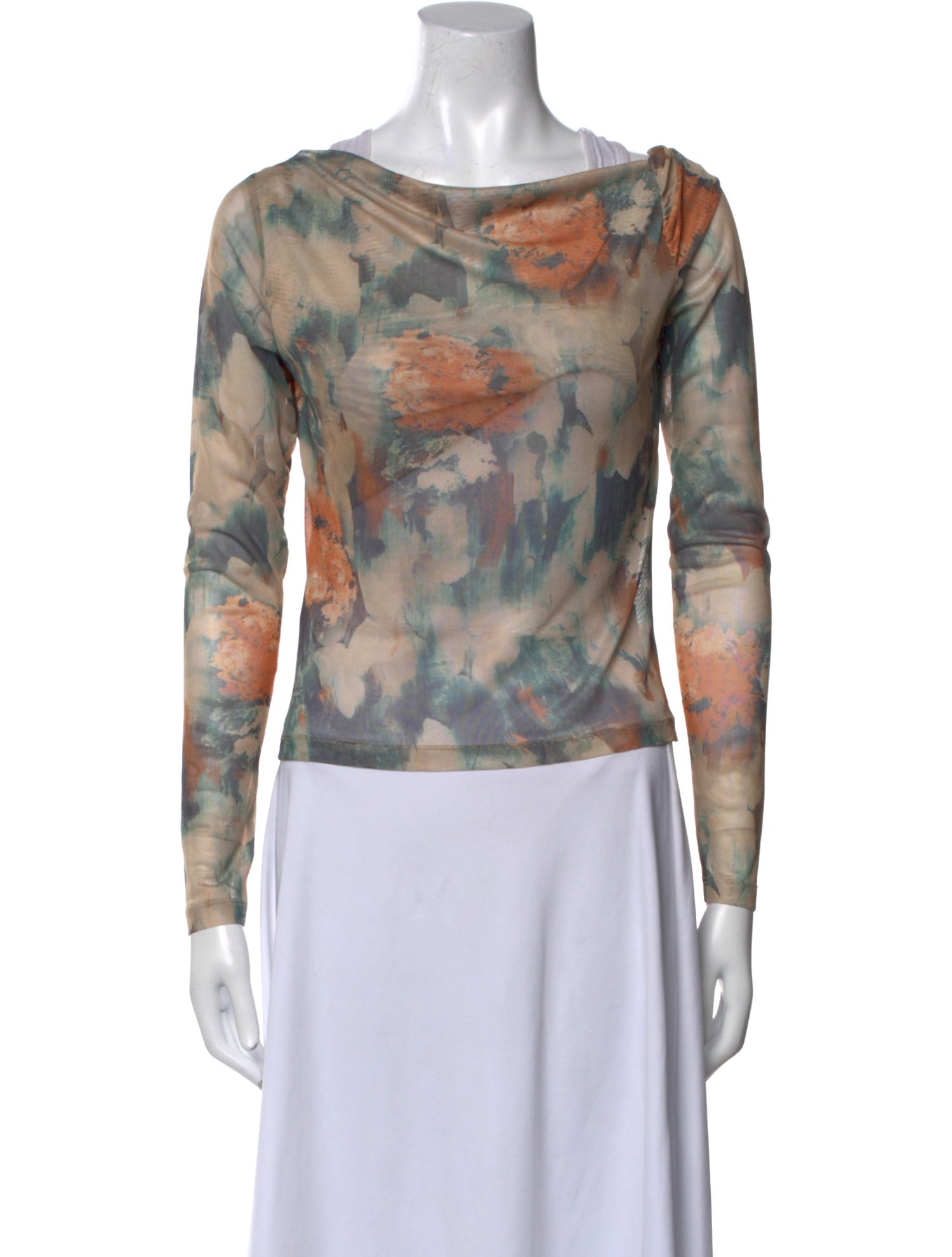 Reformation Printed Cowl Neck Top