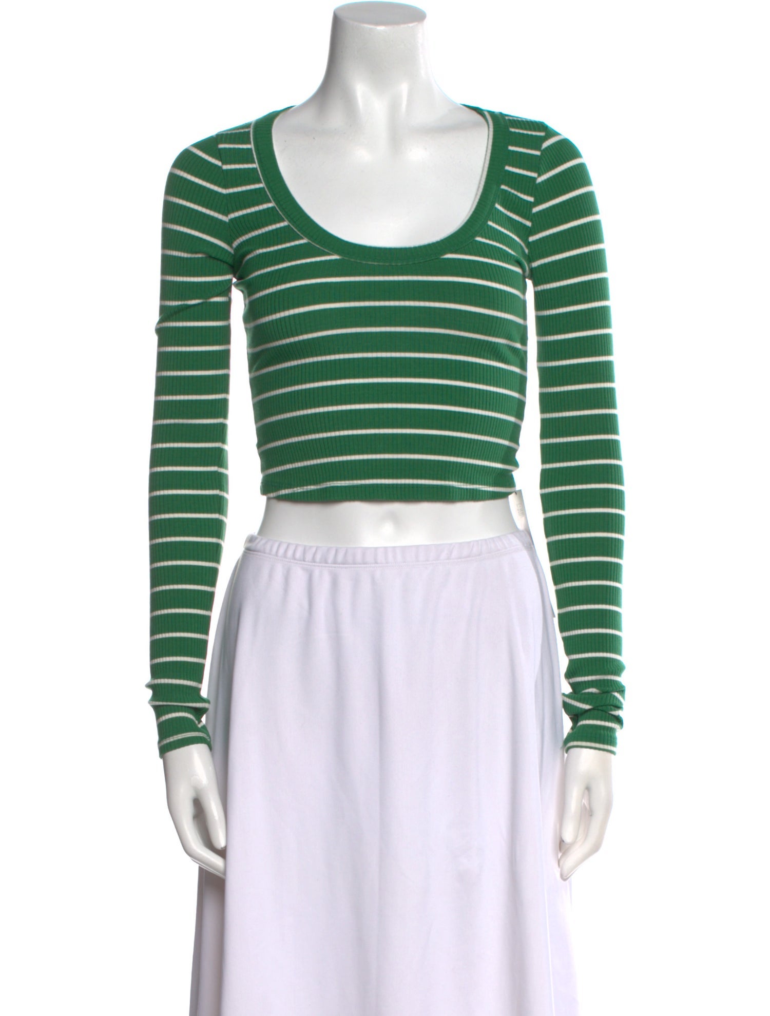 Reformation Striped Scoop Neck Crop Top