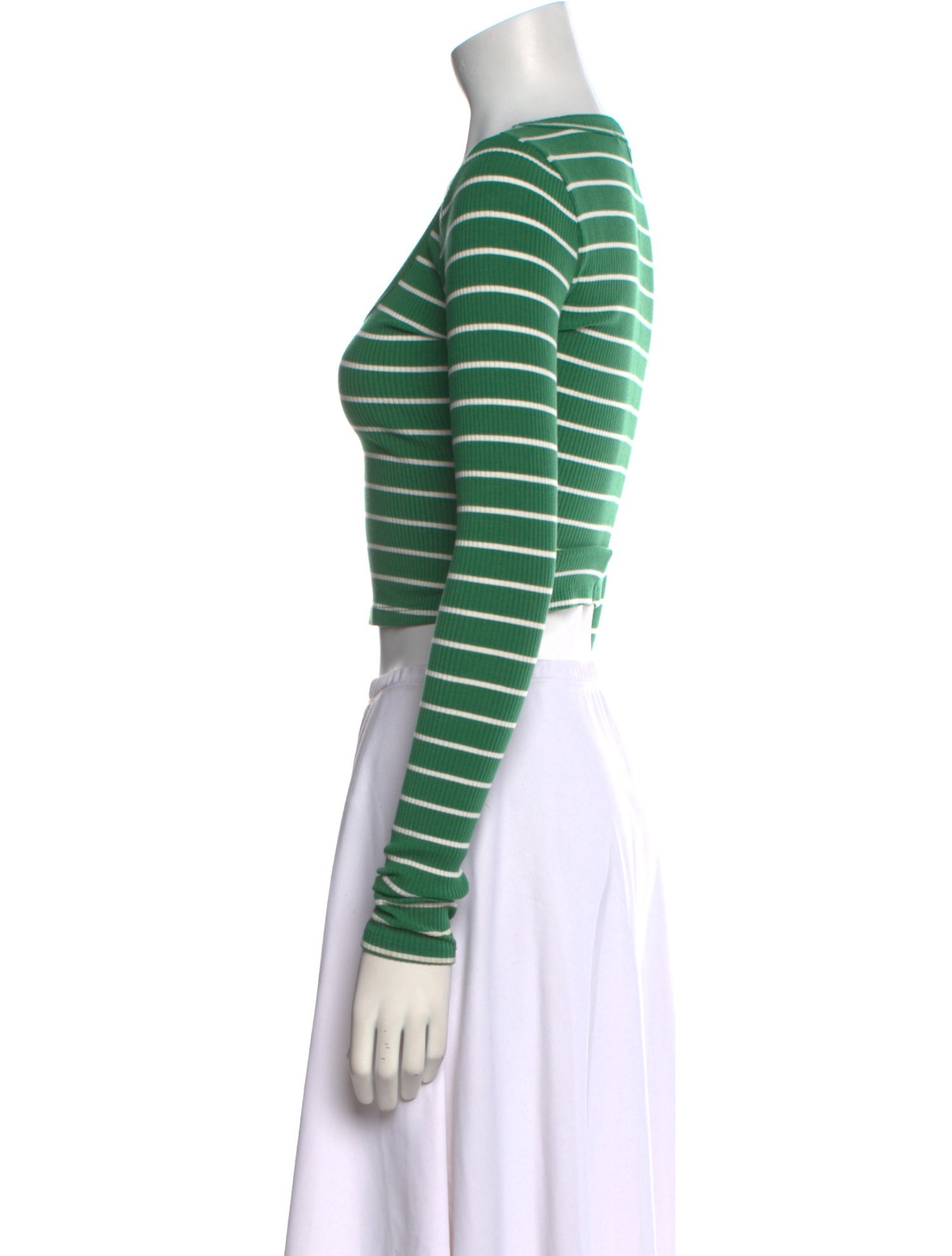 Reformation Striped Scoop Neck Crop Top