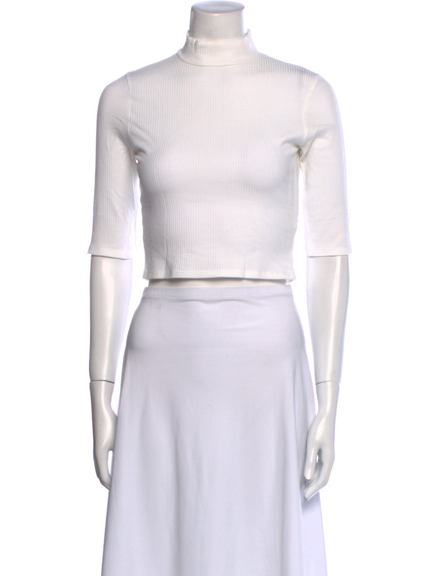 Reformation Mock Neck Short Sleeve Crop Top