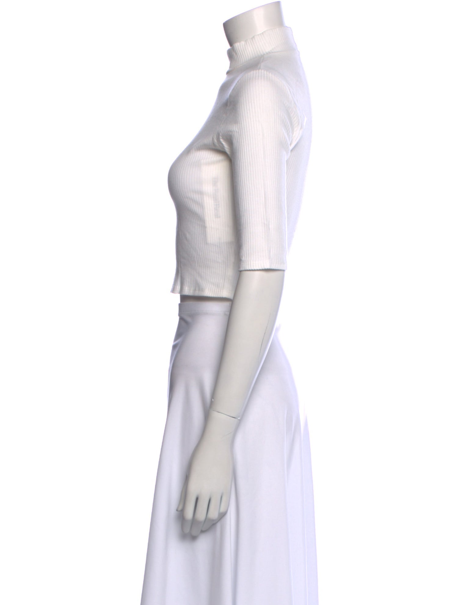 Reformation Mock Neck Short Sleeve Crop Top