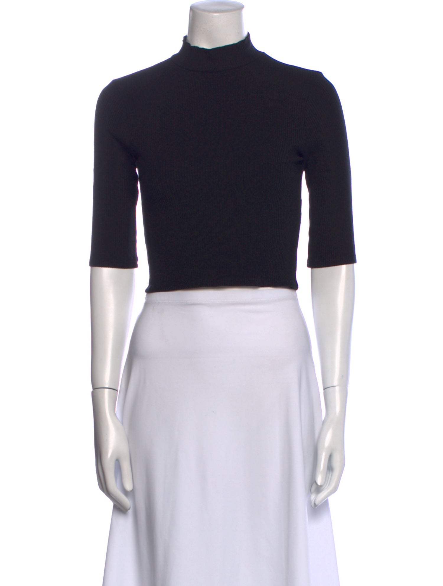 Reformation Mock Neck Short Sleeve Crop Top