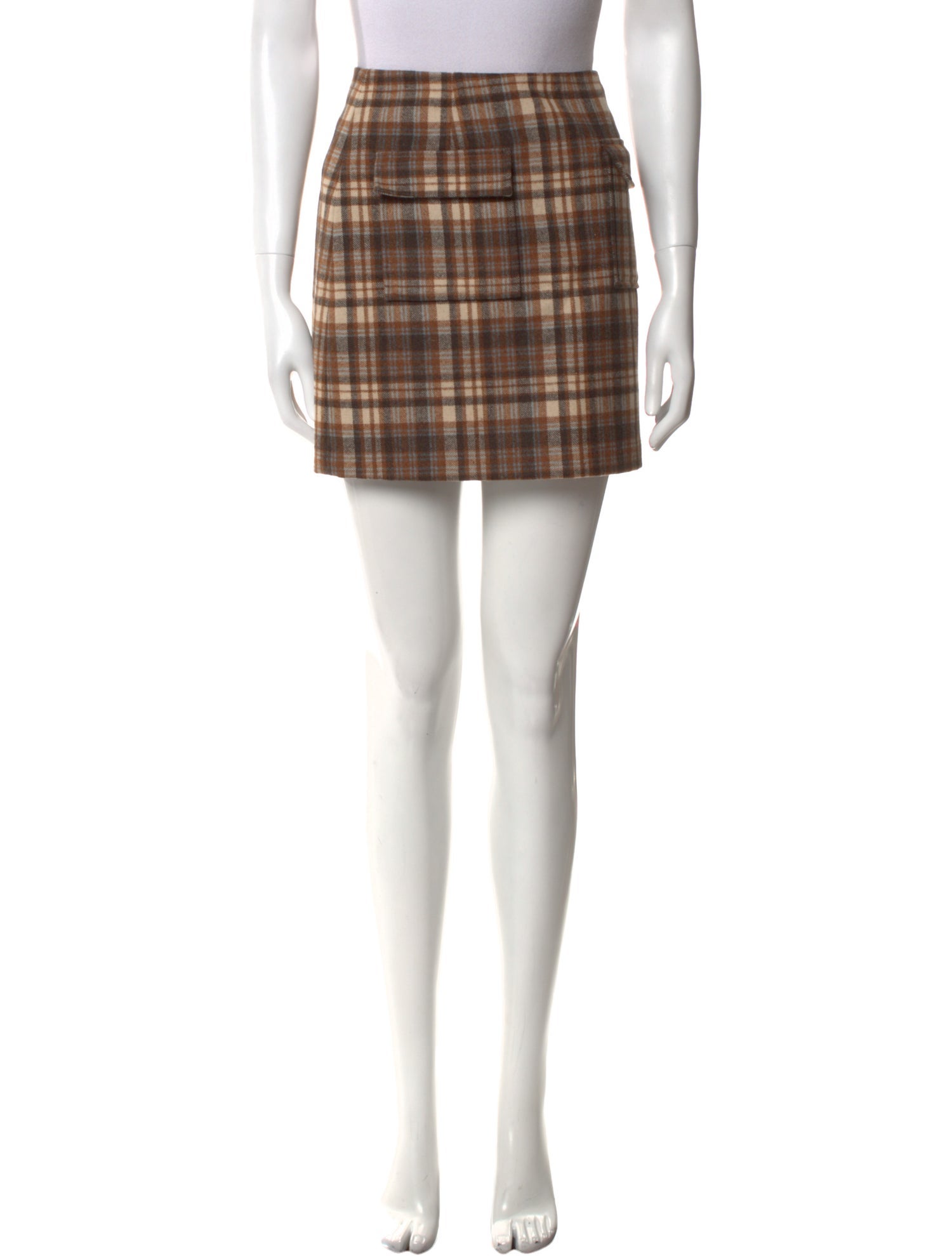 Reformation Plaid Print Mini Skirt
