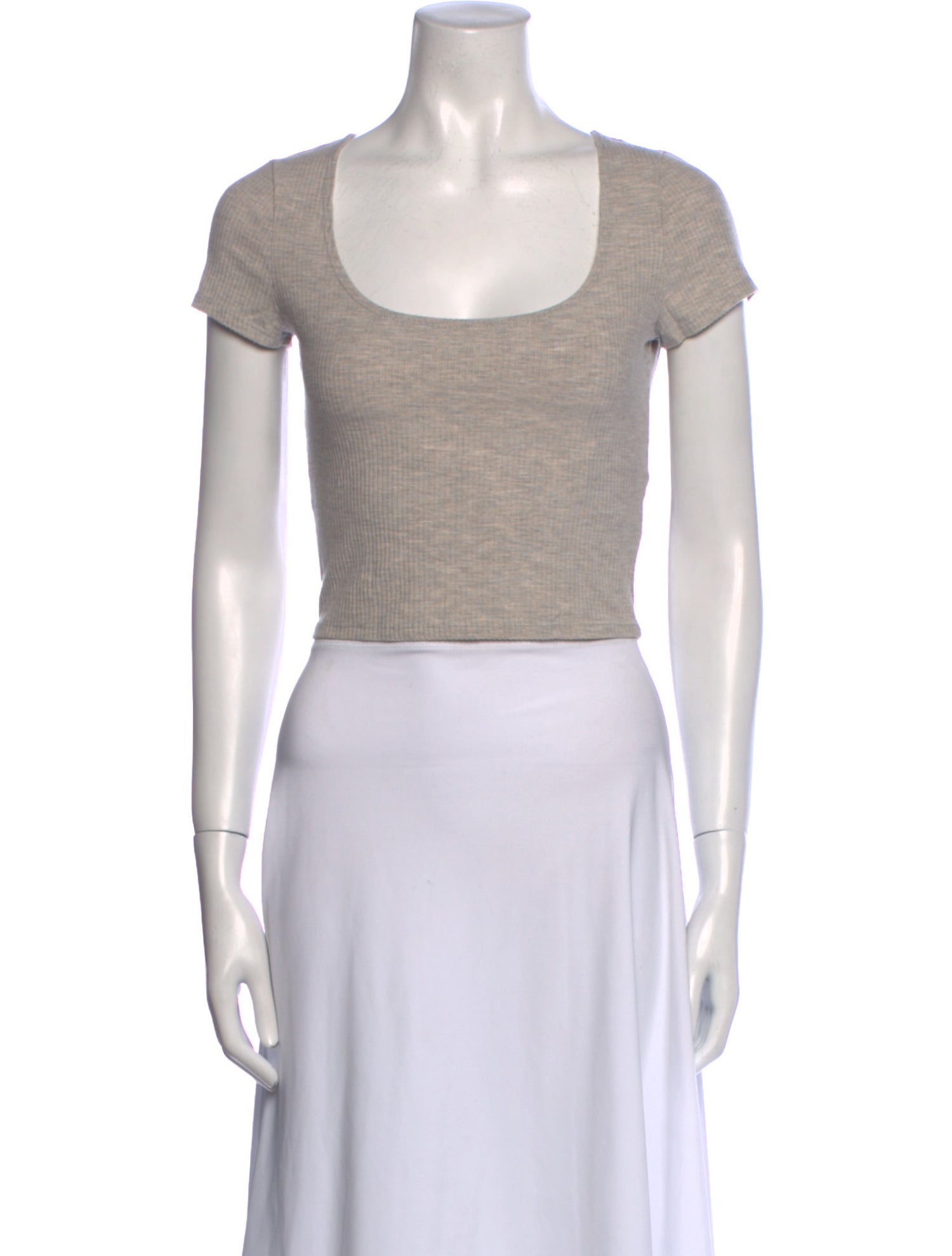 Reformation Square Neckline Short Sleeve Crop Top