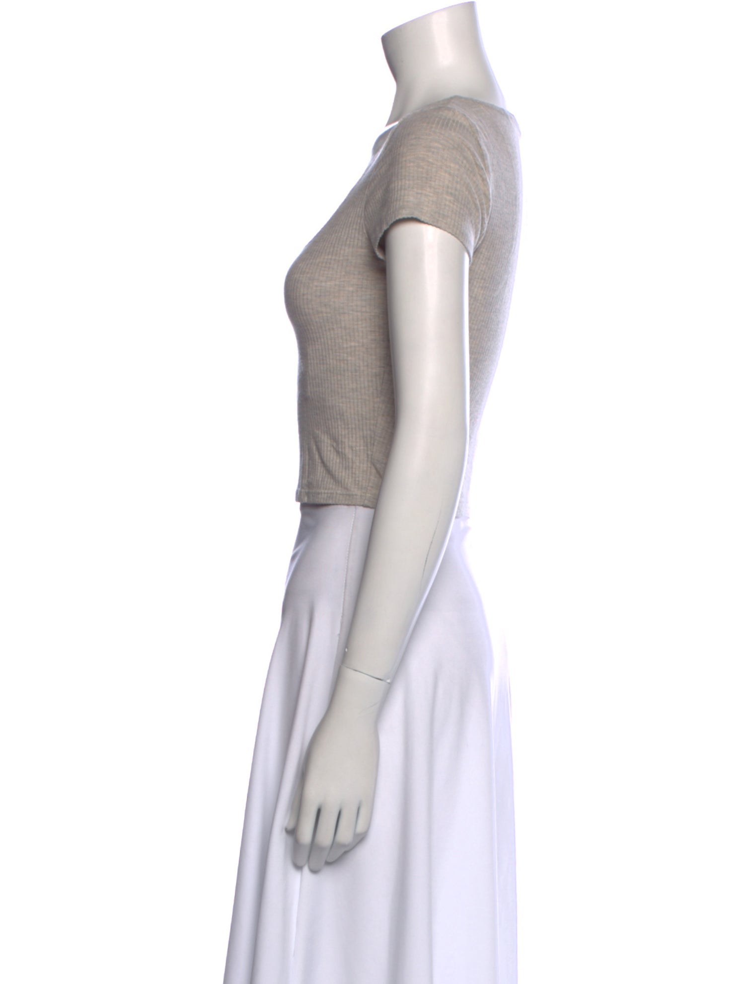 Reformation Square Neckline Short Sleeve Crop Top