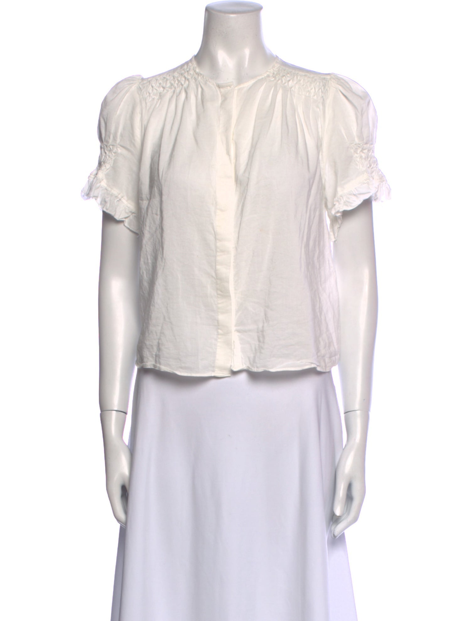 Reformation Crew Neck Short Sleeve Blouse