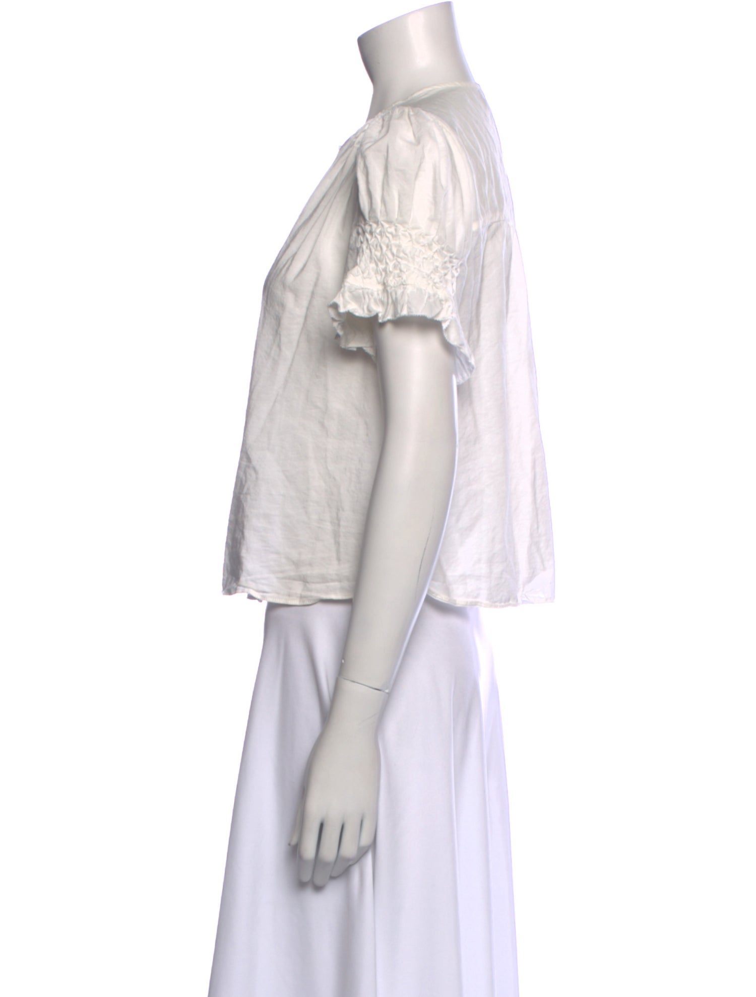 Reformation Crew Neck Short Sleeve Blouse