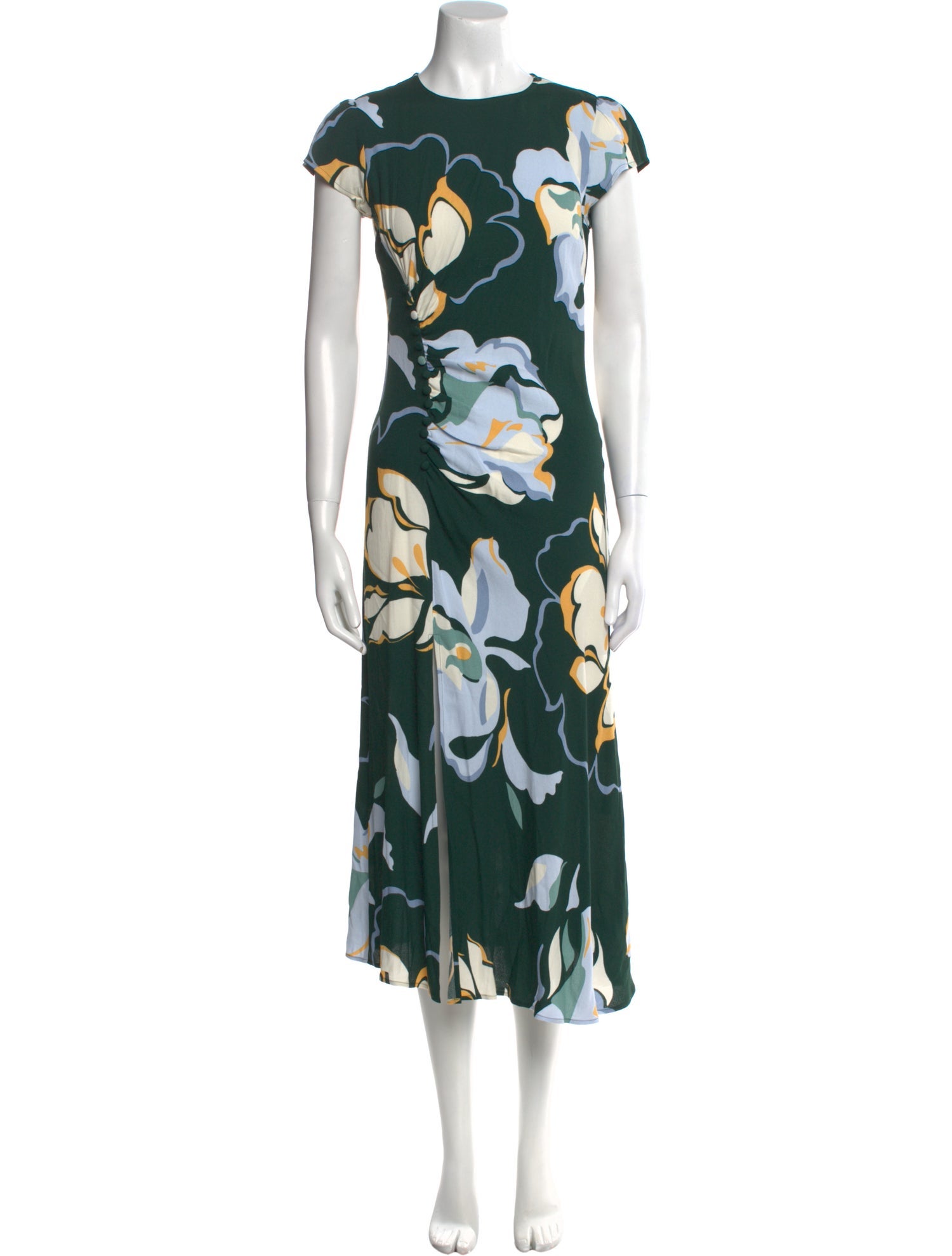 Reformation Floral Print Midi Length Dress