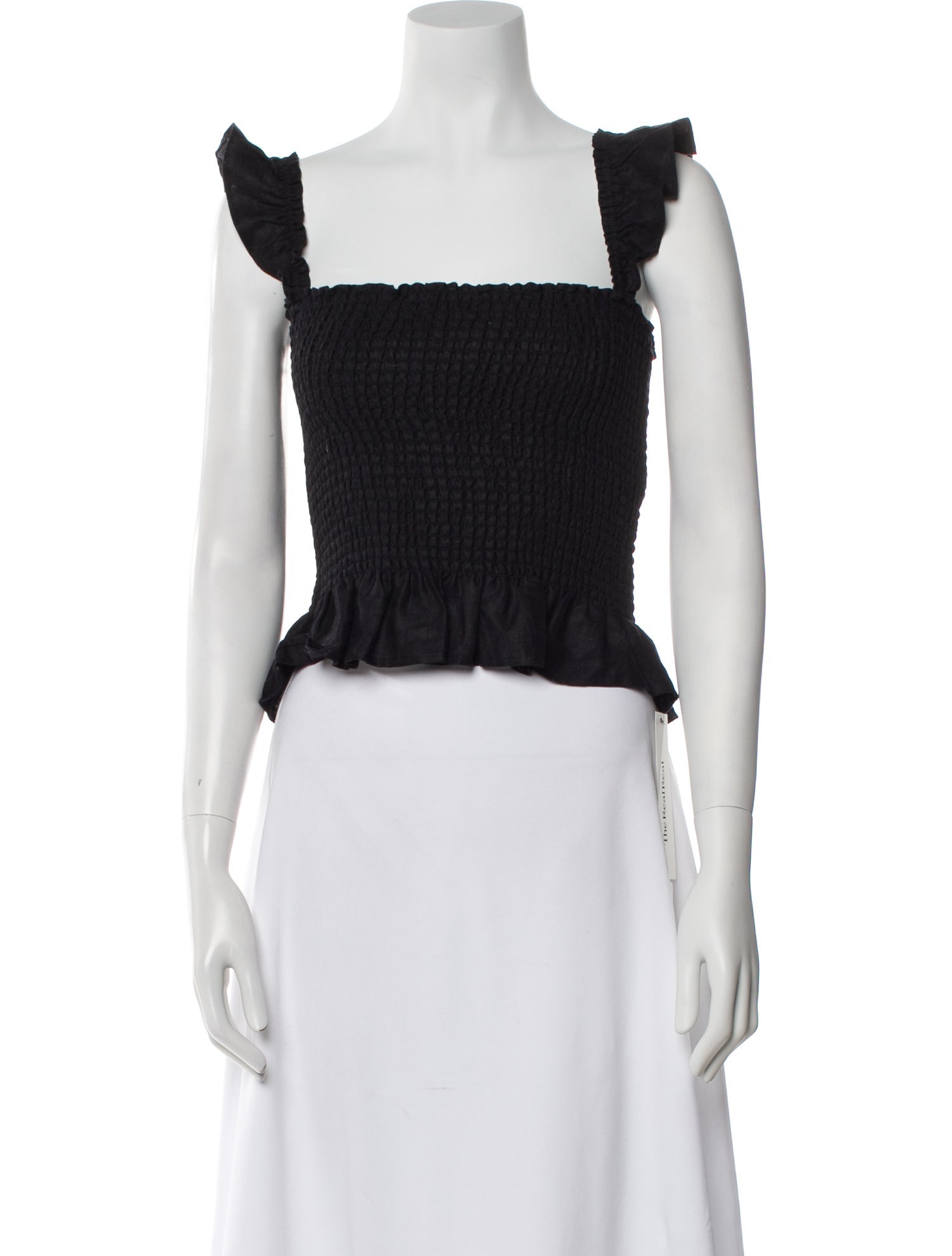 Reformation Linen Square Neckline Crop Top