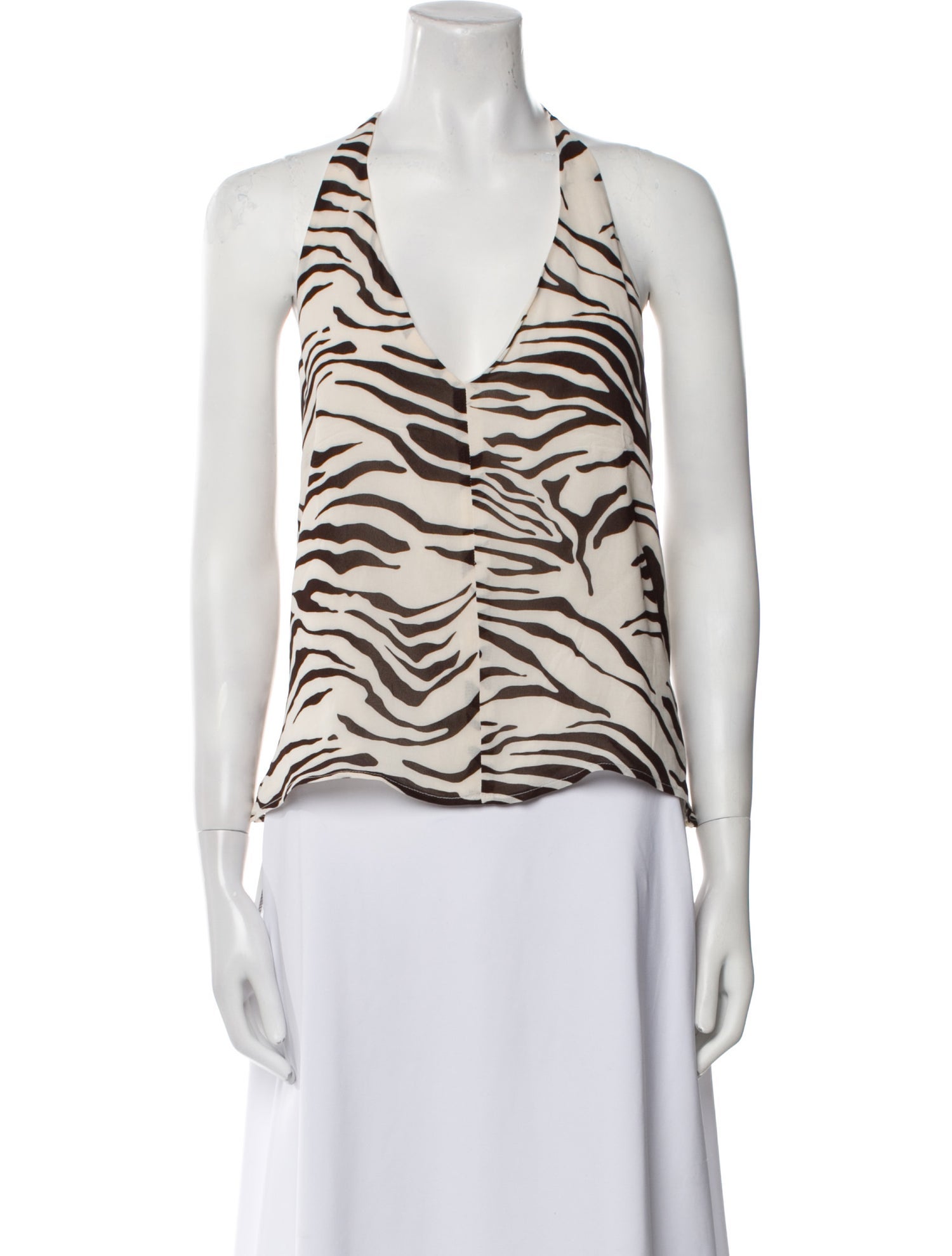 Reformation Animal Print V-Neck Top
