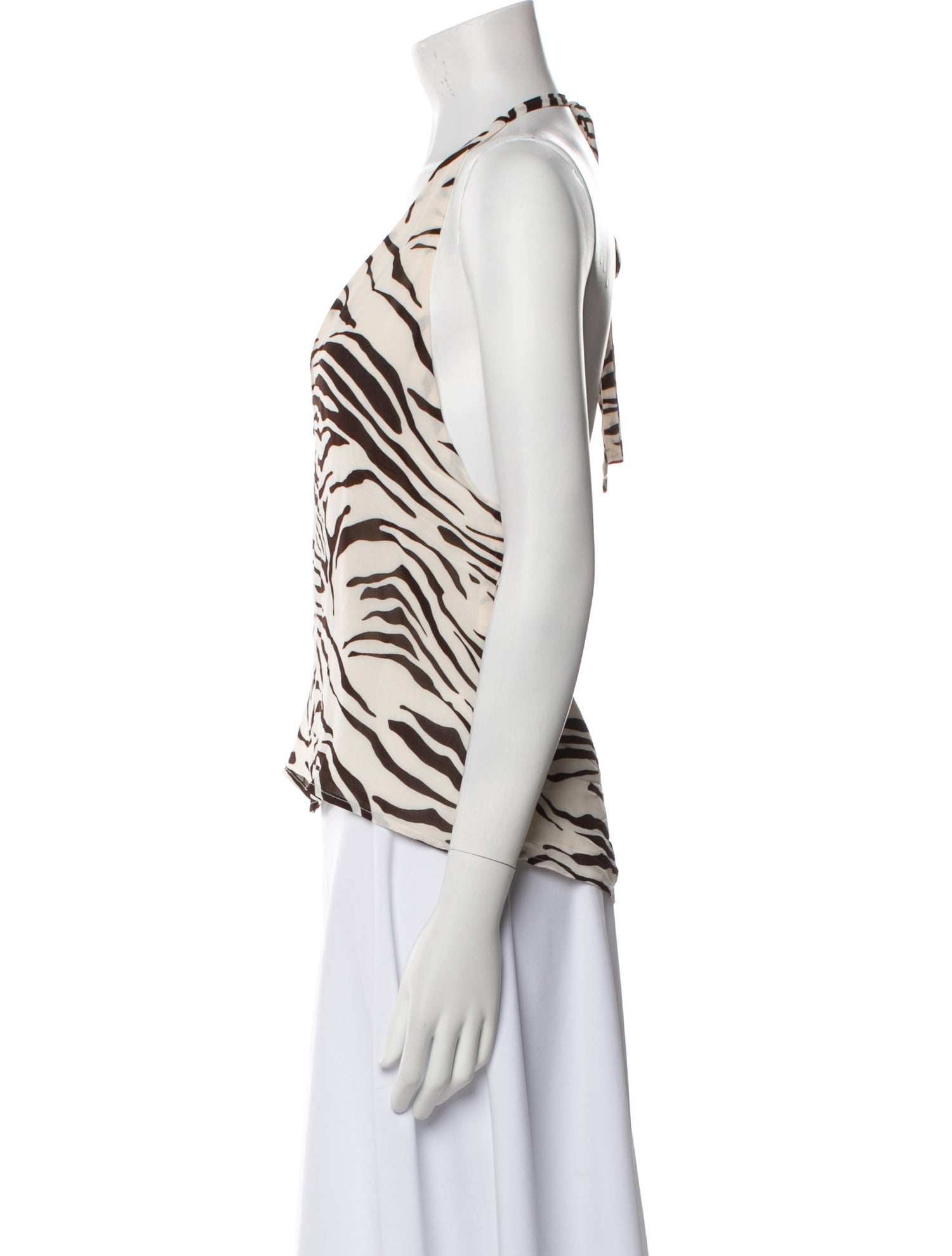 Reformation Animal Print V-Neck Top