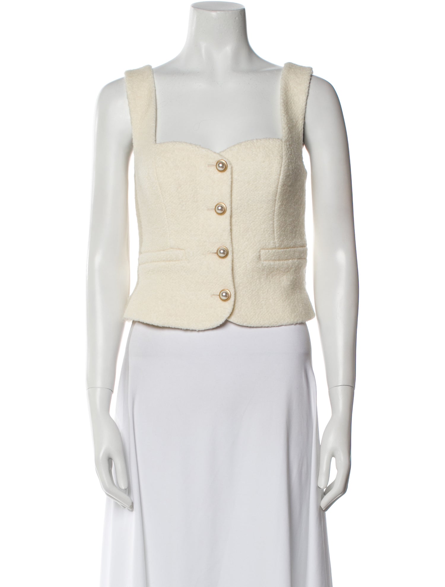 Reformation Square Neckline Sleeveless Crop Top