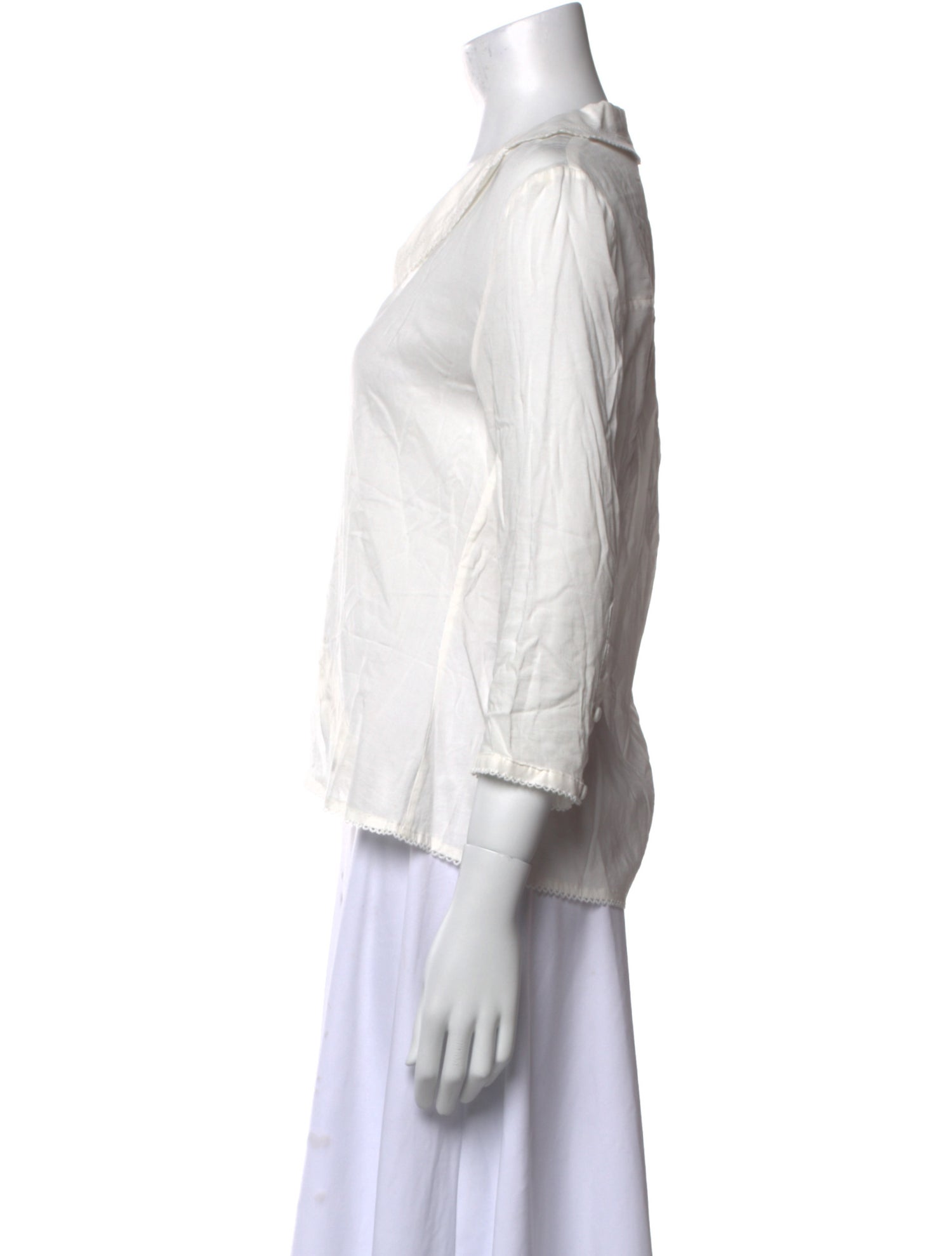 Reformation V-Neck Three-Quarter Sleeve Blouse