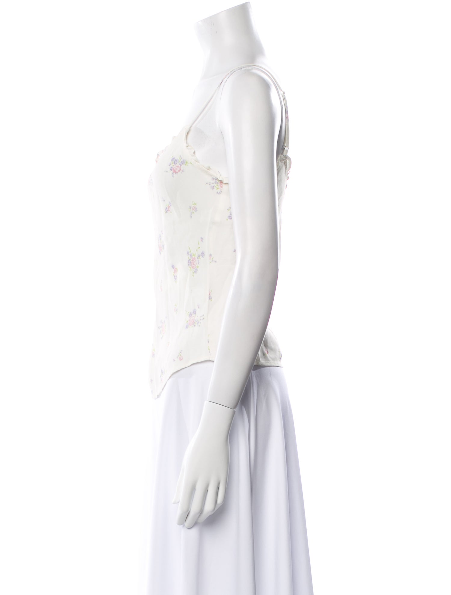 Reformation Floral Print Scoop Neck Top