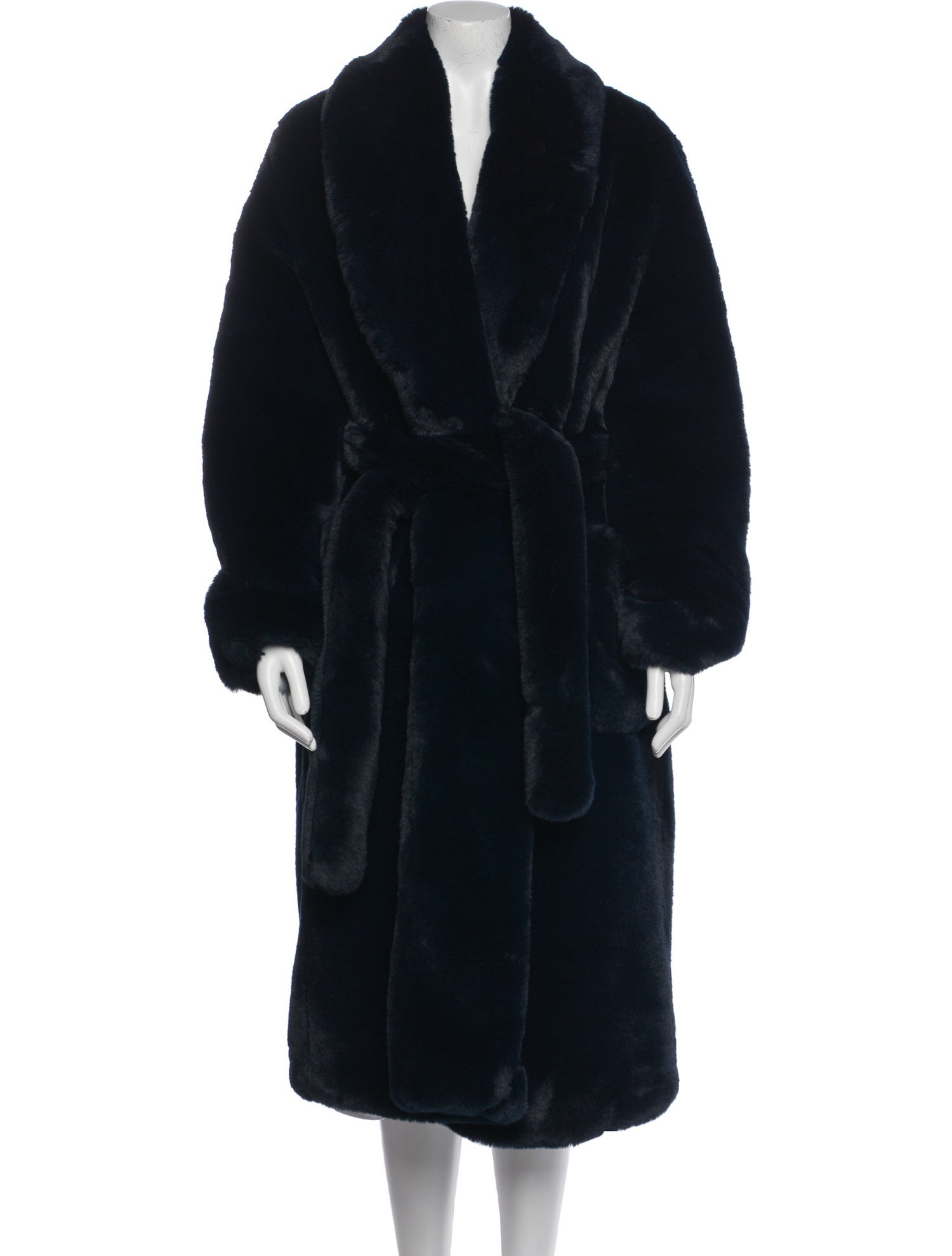 Reformation Silk Faux Fur Coat