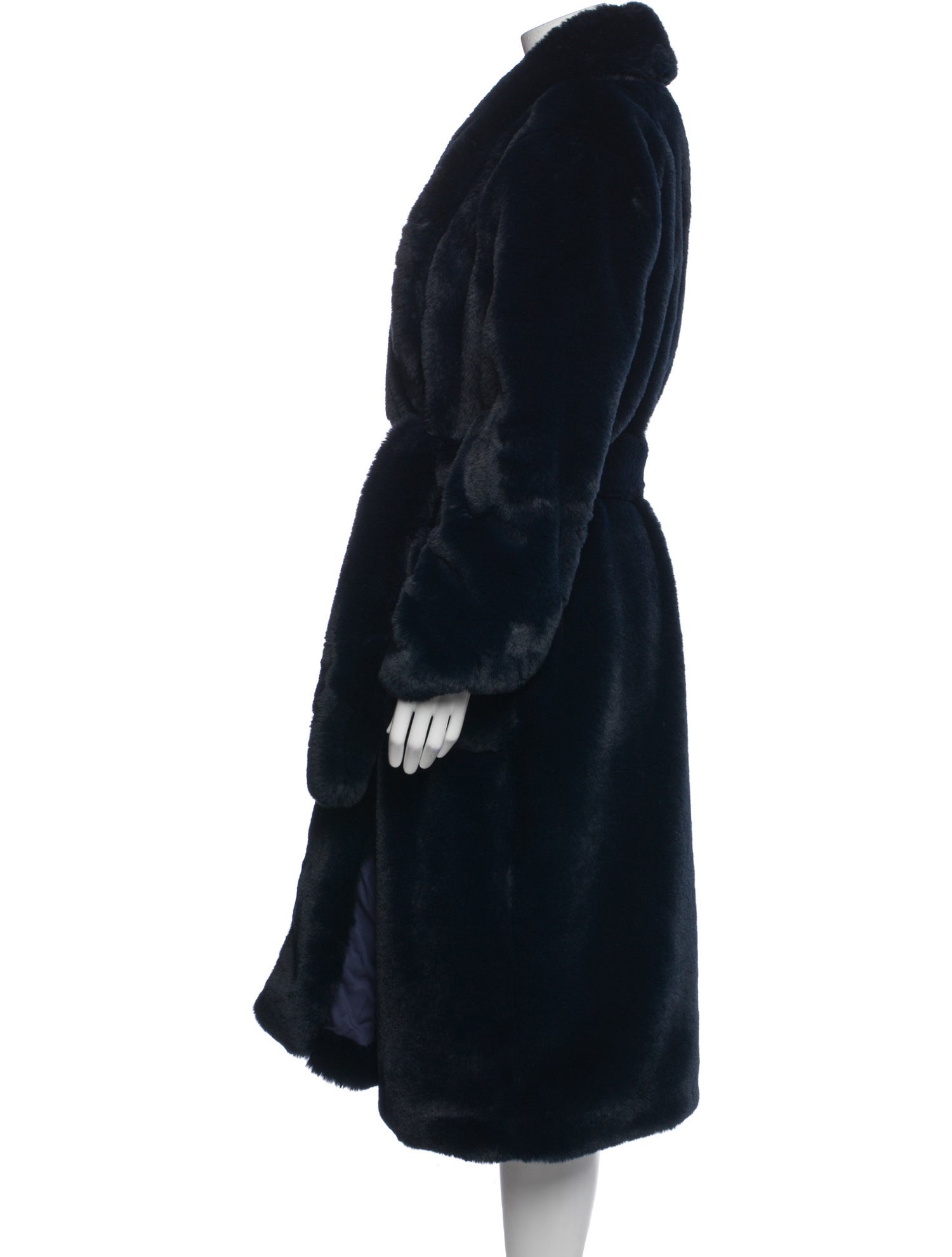 Reformation Silk Faux Fur Coat