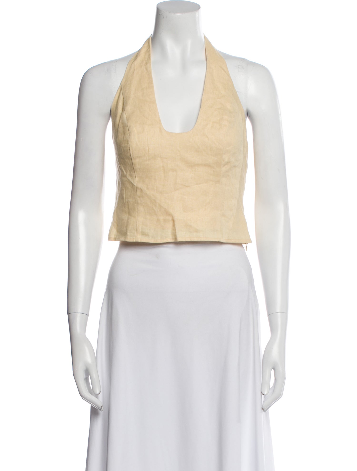 Reformation Linen Halterneck Crop Top