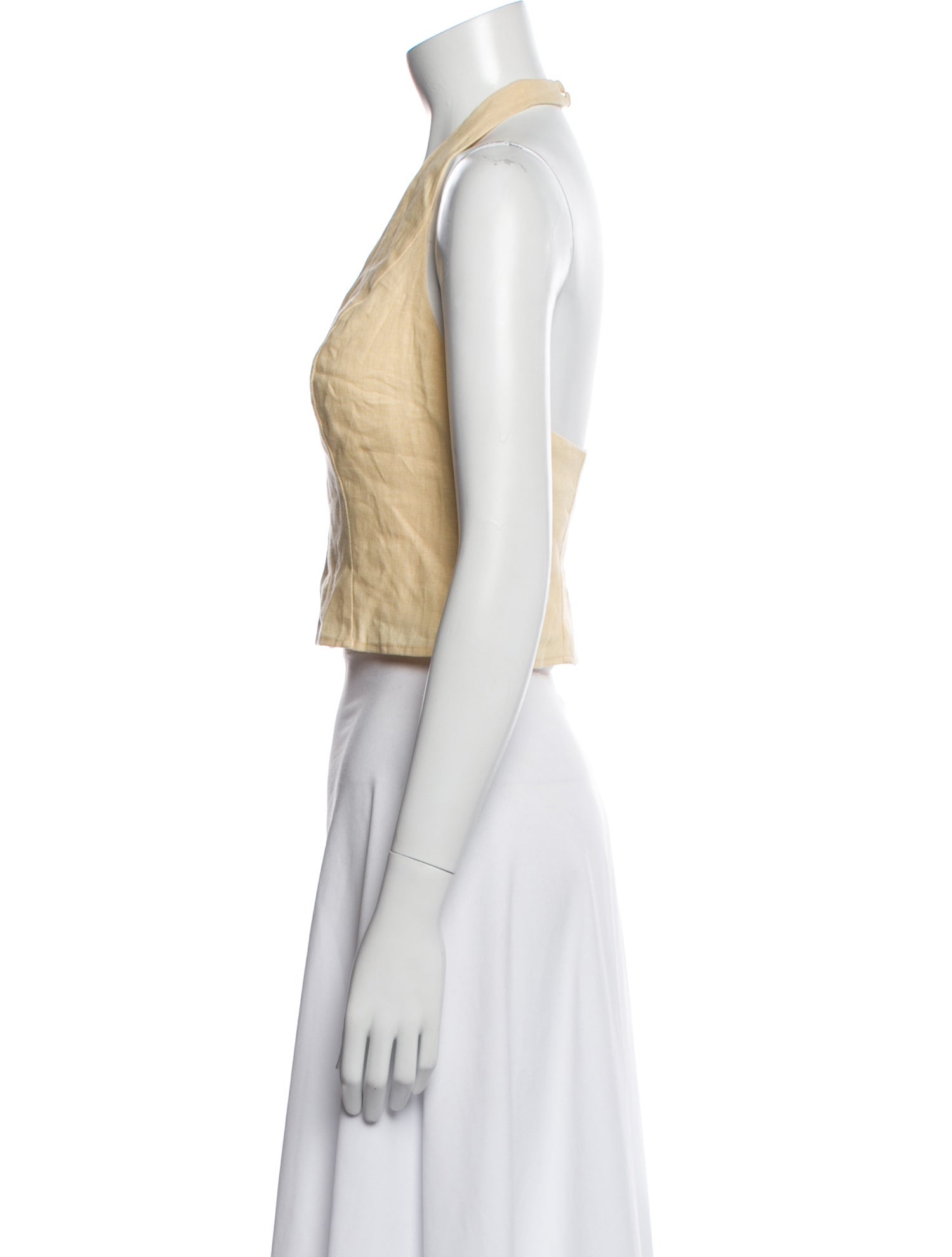 Reformation Linen Halterneck Crop Top