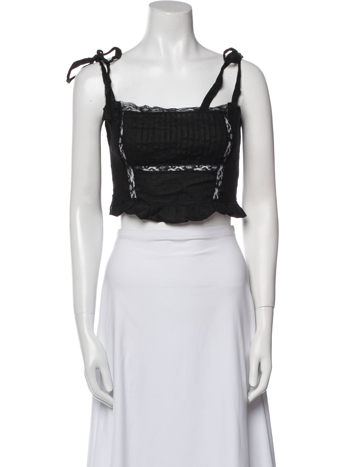 Reformation Square Neckline Sleeveless Crop Top