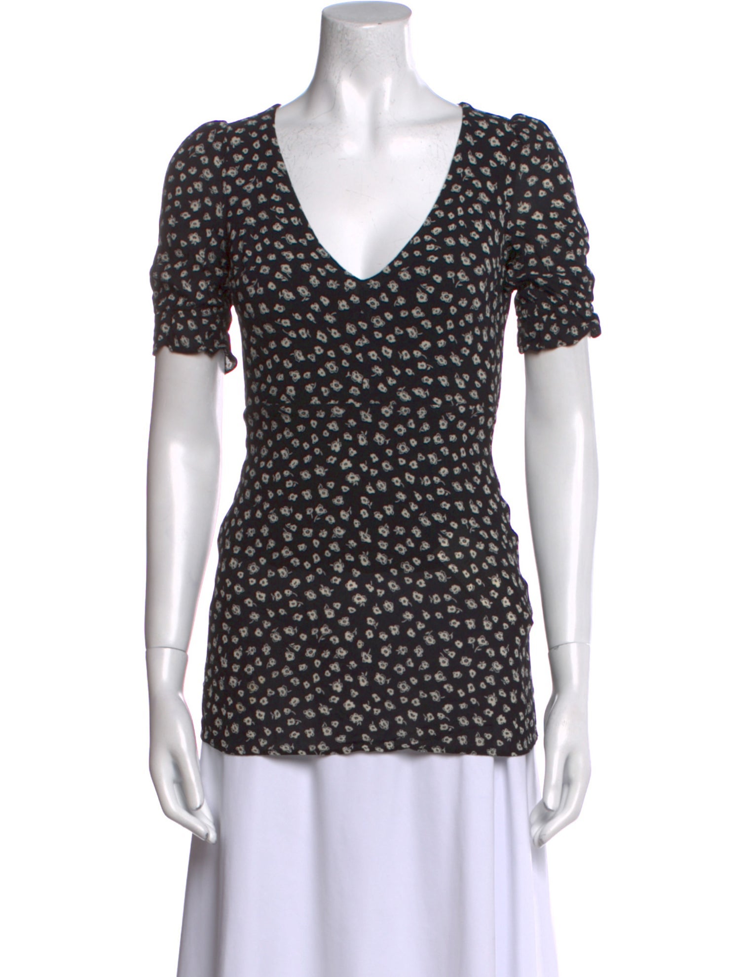 Reformation Polka Dot Print V-Neck Top