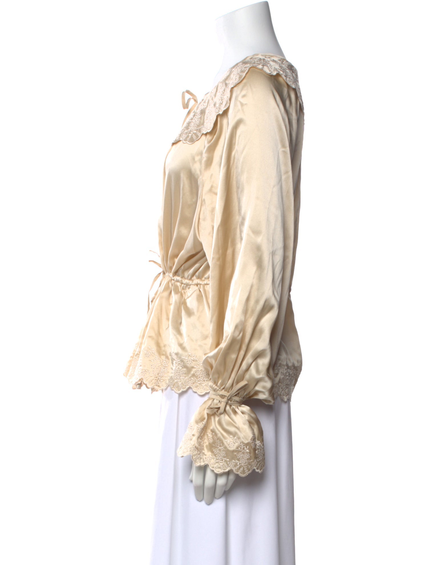 Reformation Silk Long Sleeve Polo