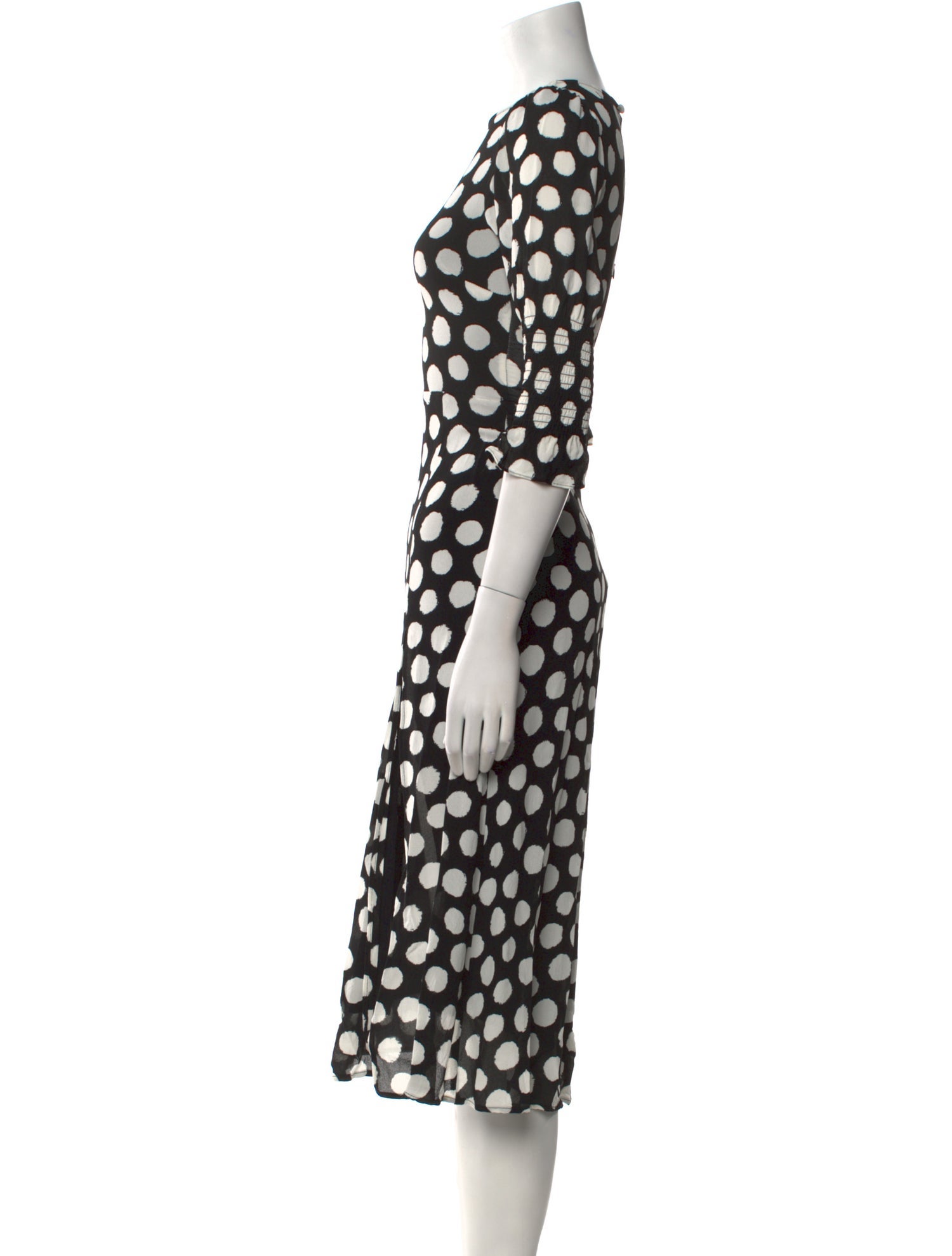 Reformation Polka Dot Print Midi Length Dress