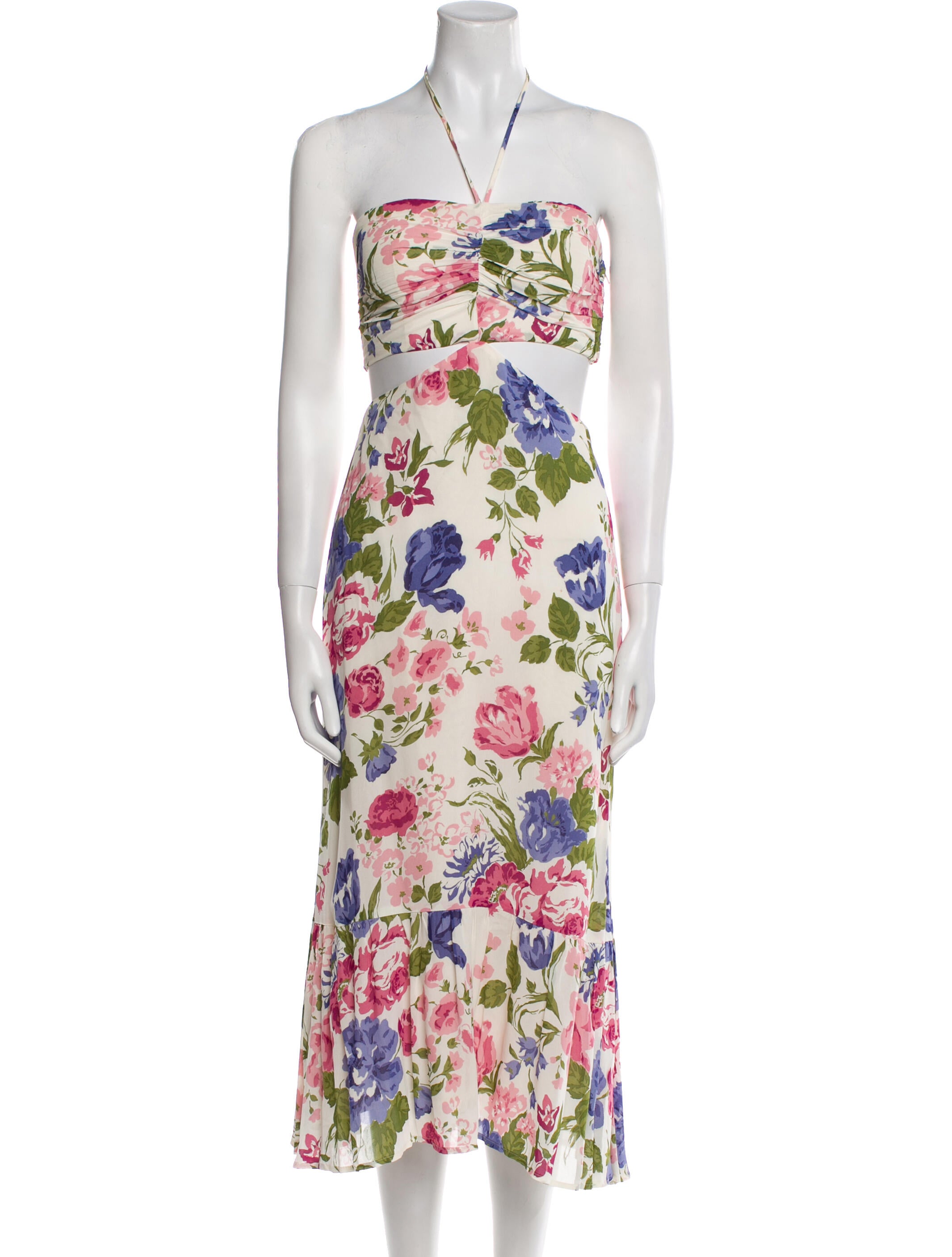 Reformation Floral Print Midi Length Dress