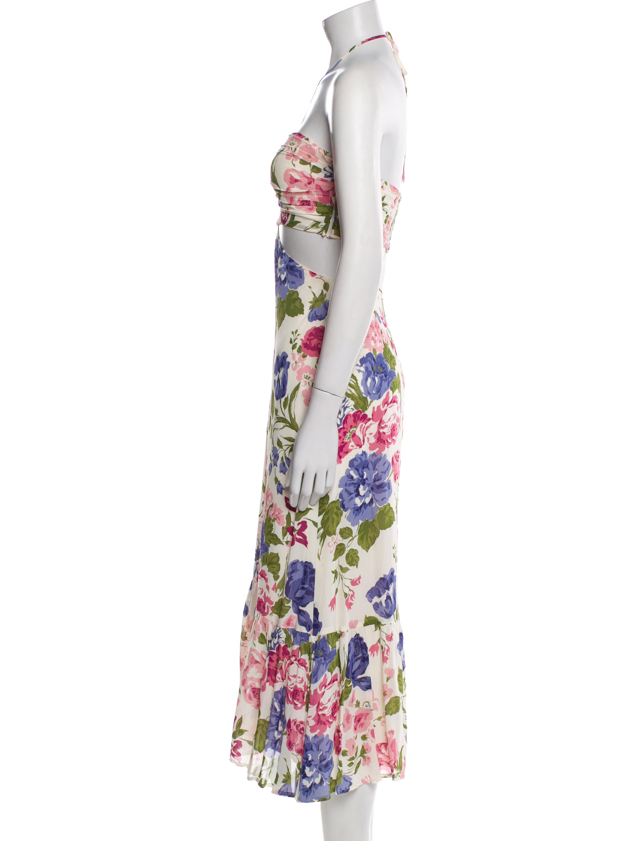 Reformation Floral Print Midi Length Dress