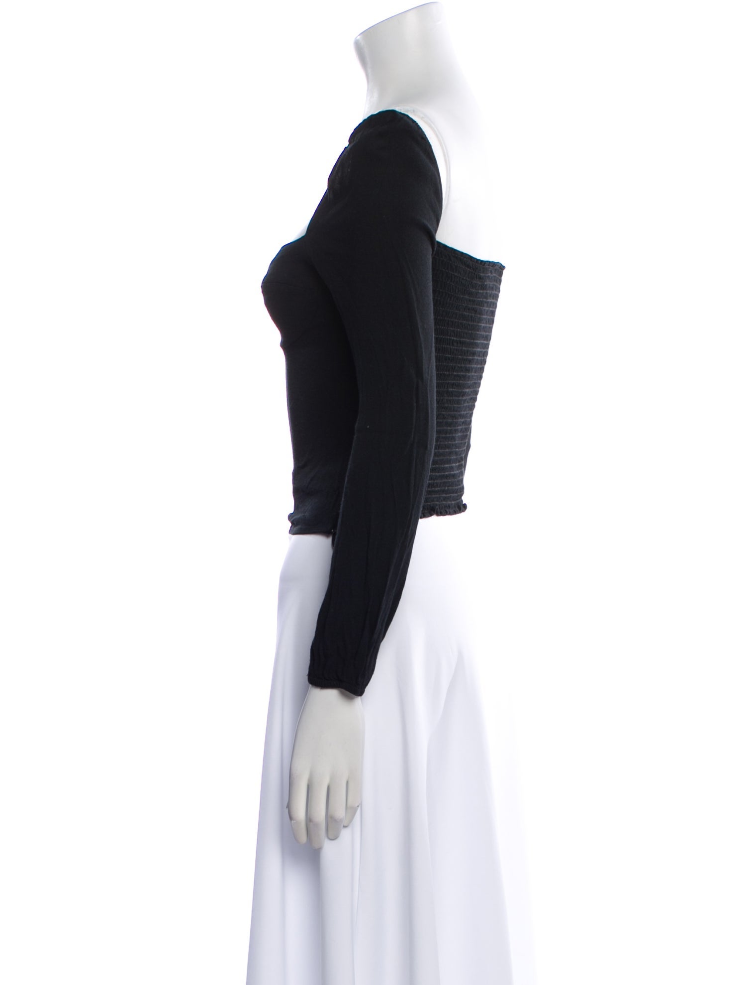 Reformation Square Neckline Long Sleeve Crop Top