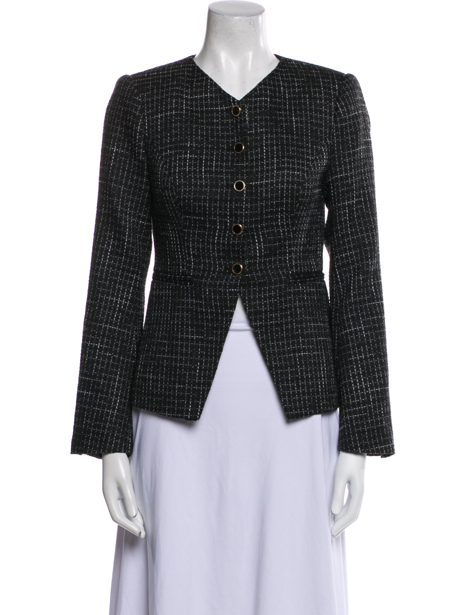 Reformation Tweed Pattern Evening Jacket
