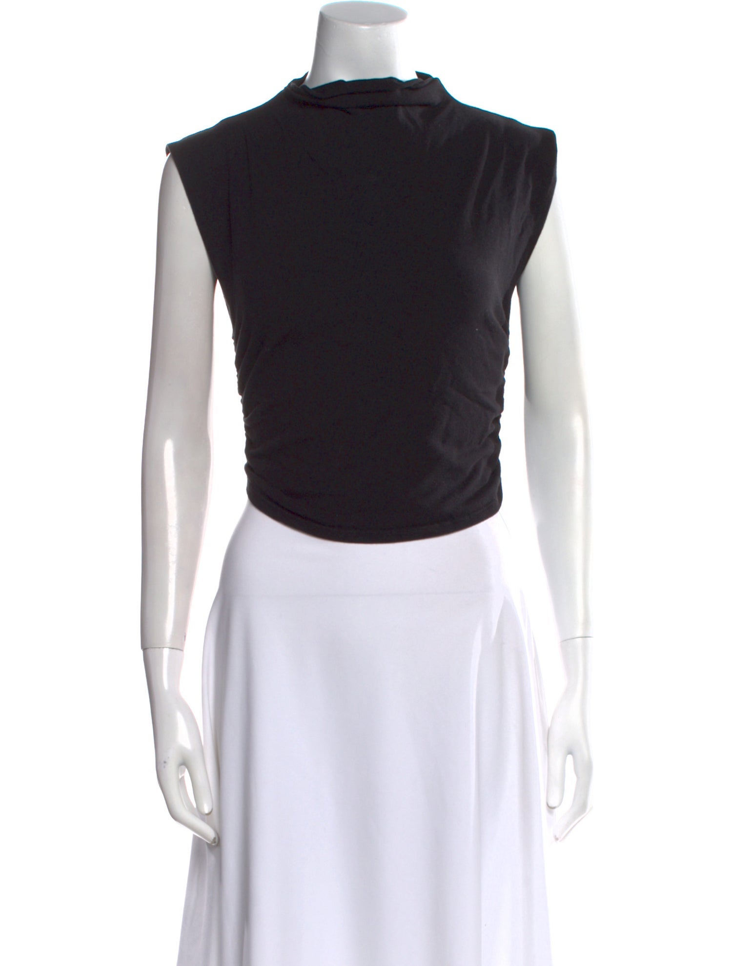 Reformation Mock Neck Short Sleeve Crop Top