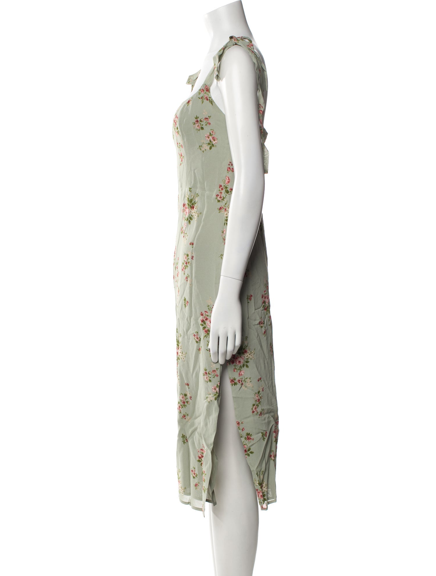 Reformation Floral Print Midi Length Dress