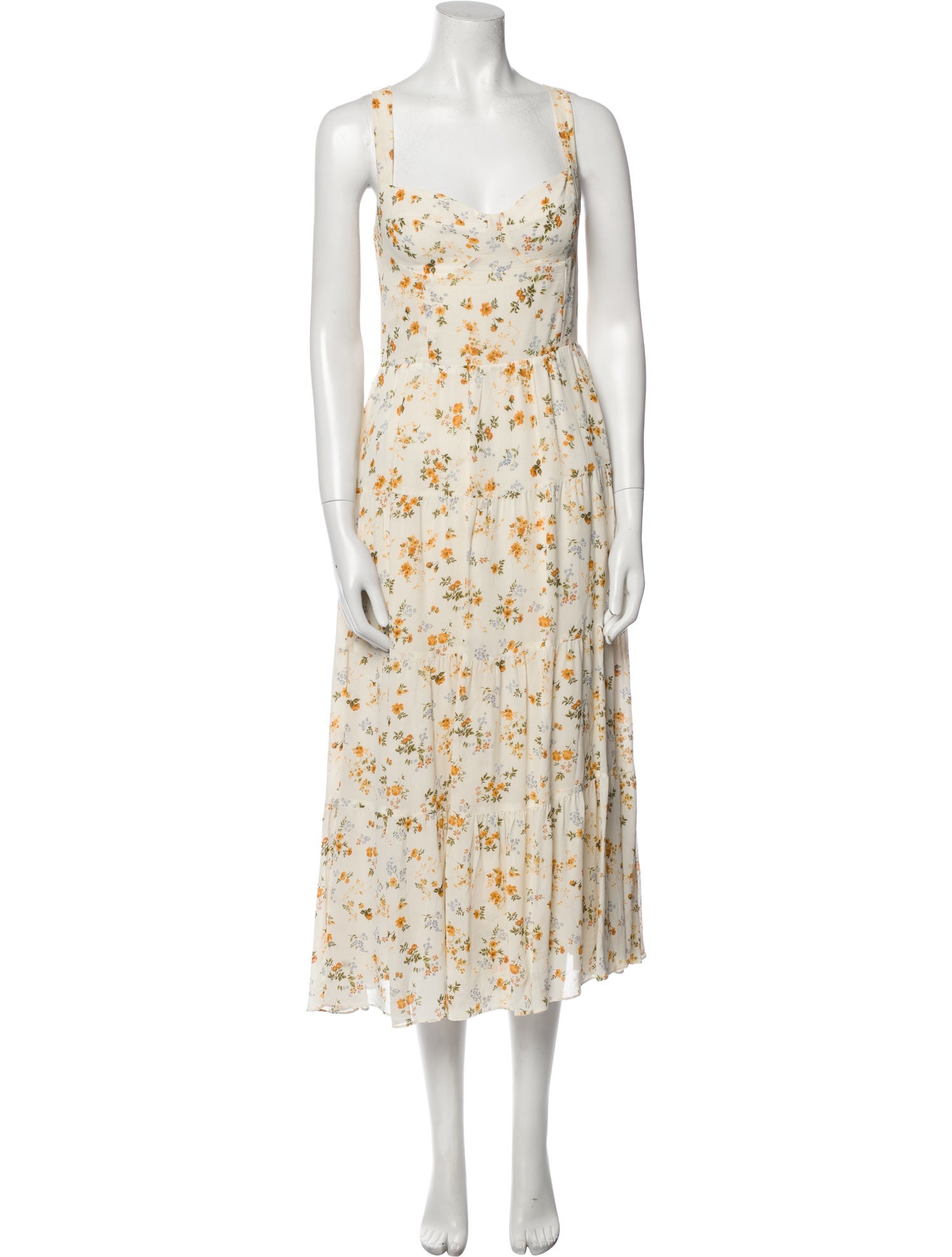 Reformation Floral Print Long Dress