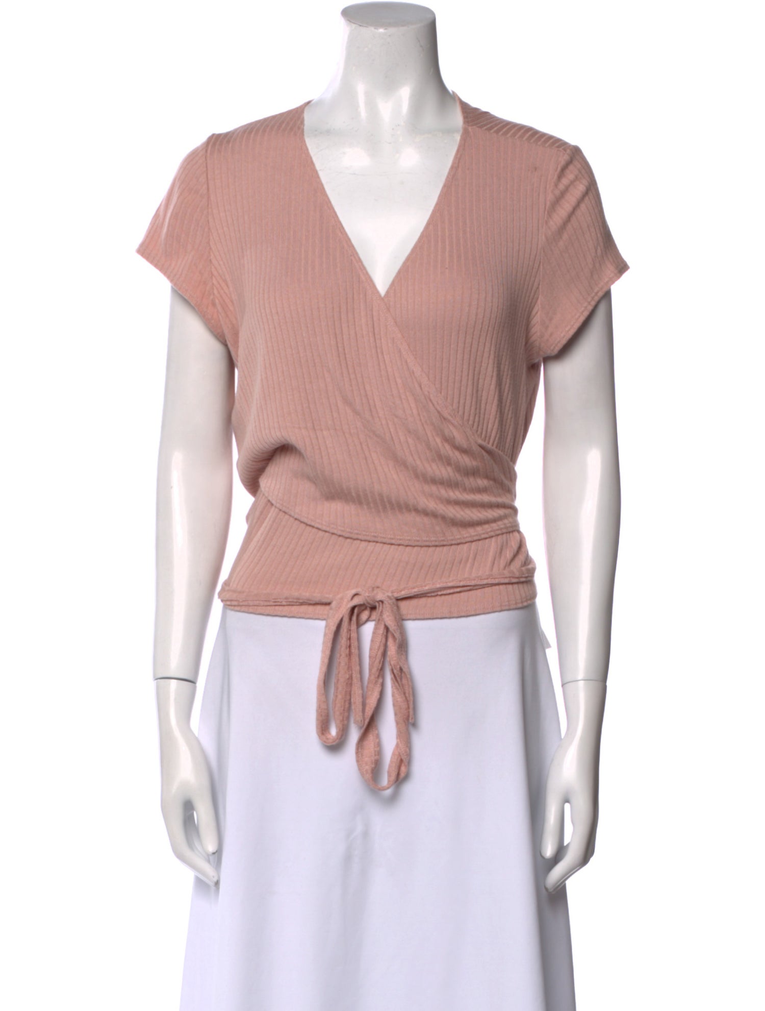 Reformation V-Neck Short Sleeve Crop Top