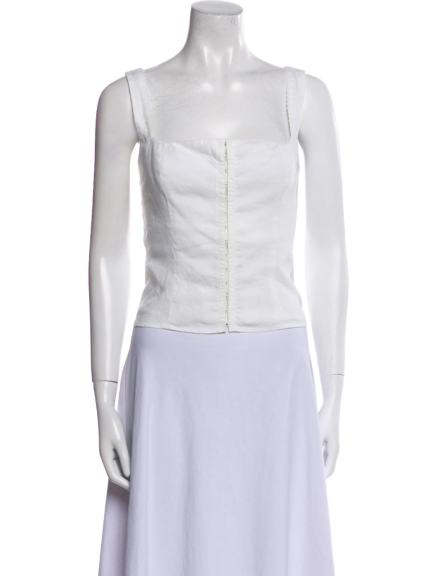 Reformation Linen Square Neckline Crop Top