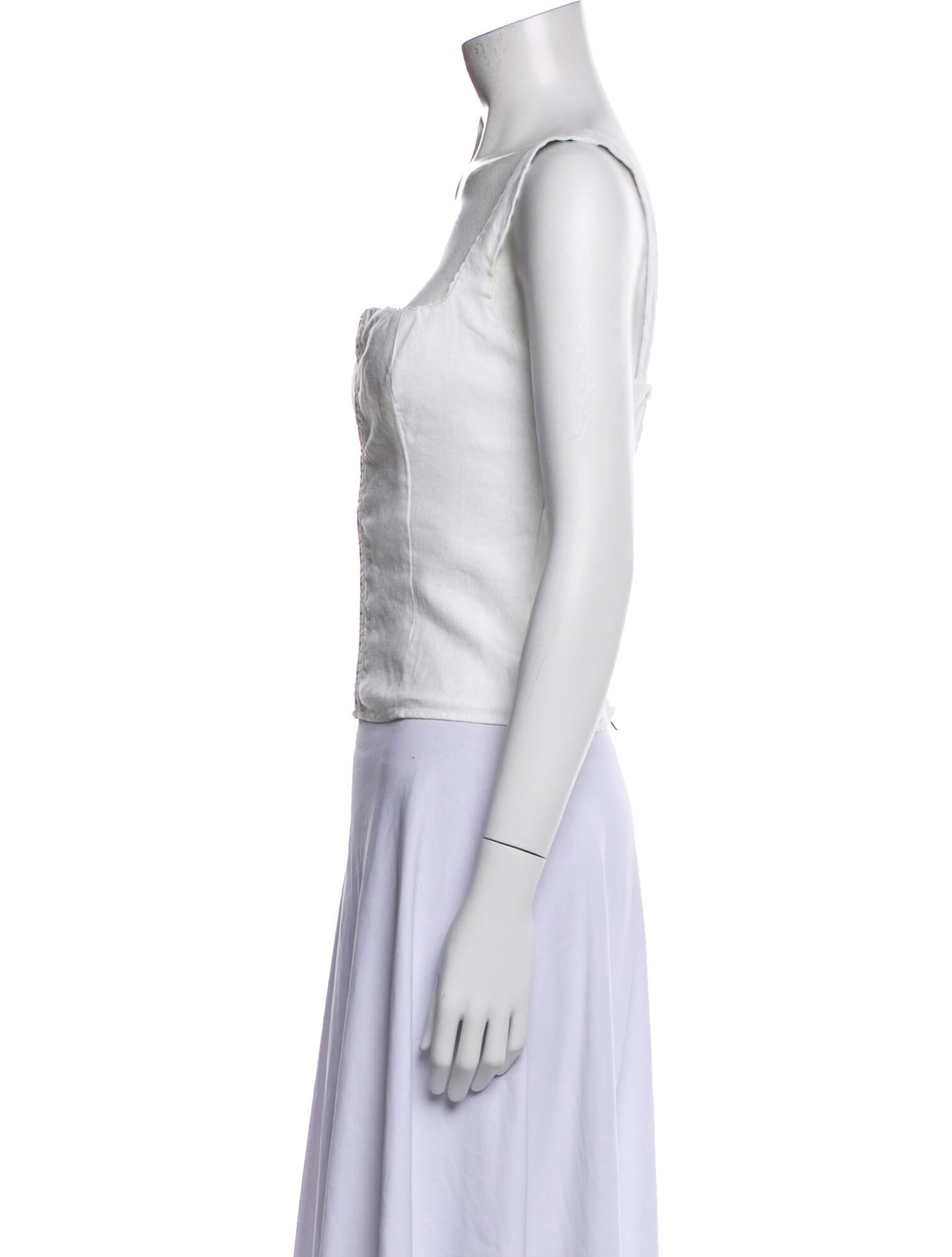 Reformation Linen Square Neckline Crop Top