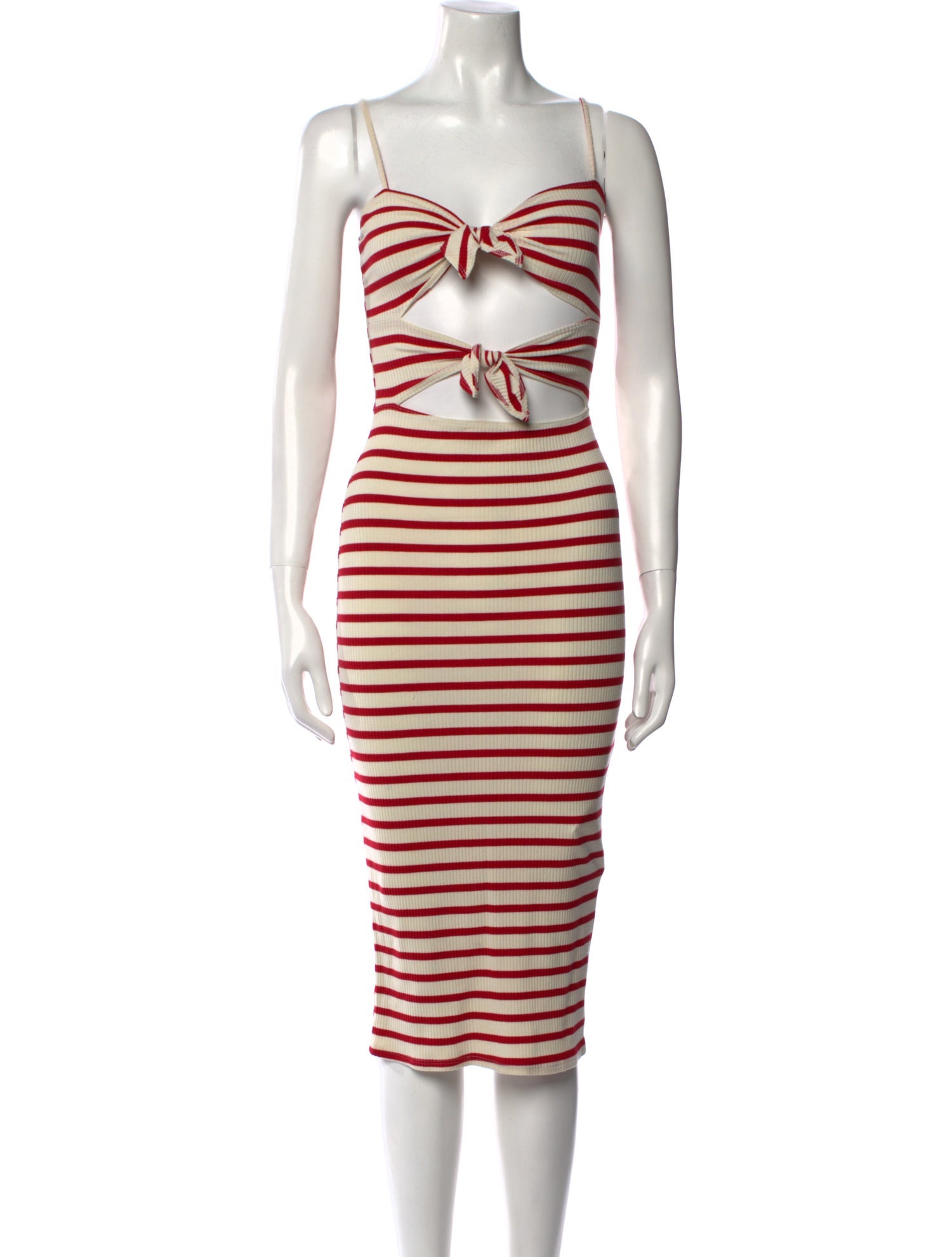 Reformation Striped Midi Length Dress