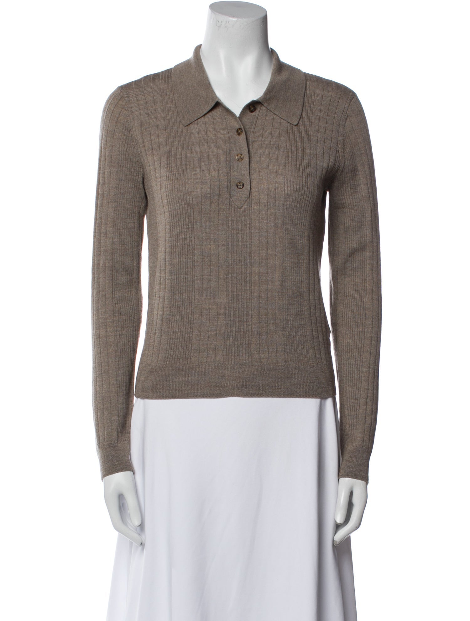 Reformation Merino Wool Long Sleeve Polo