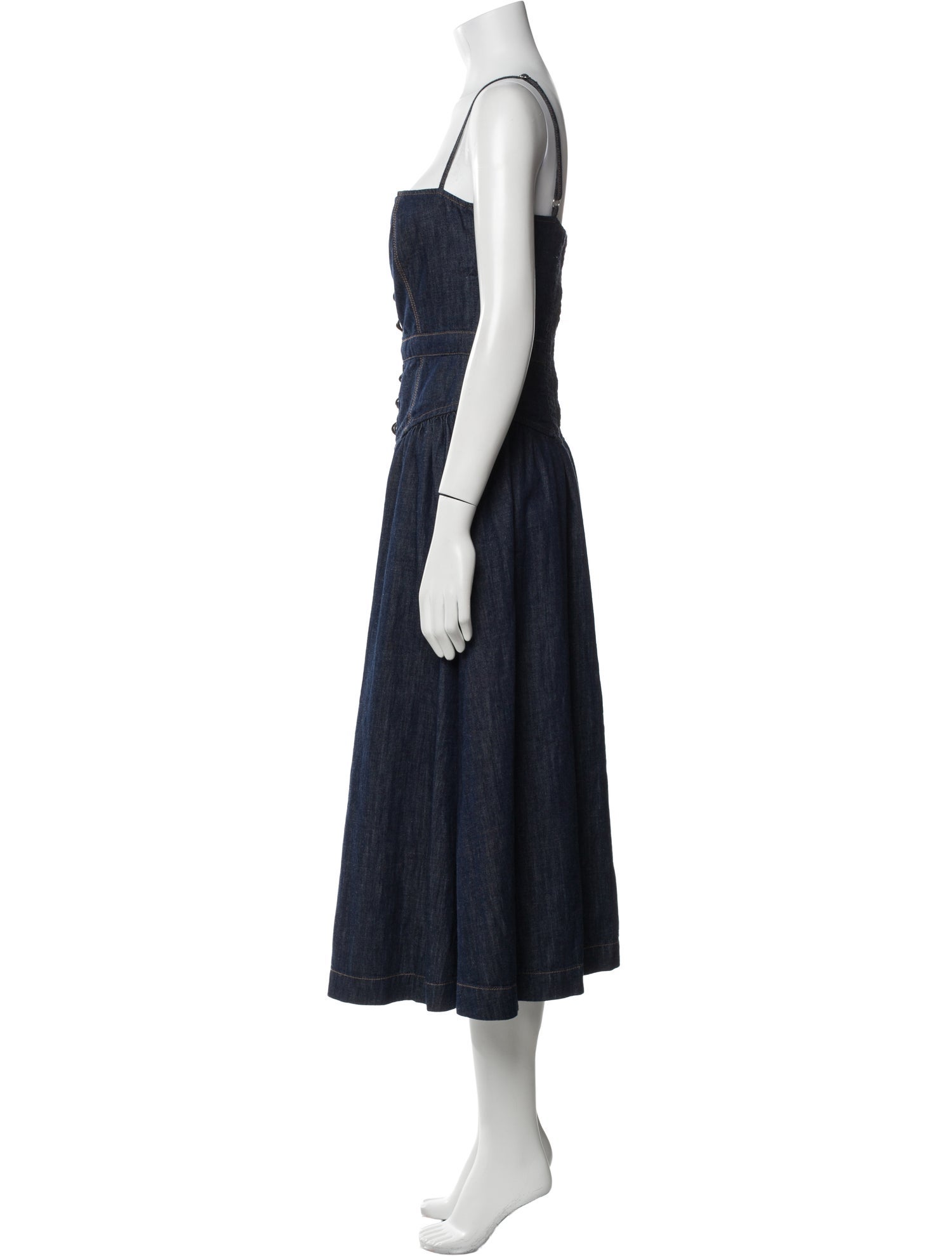 Reformation Square Neckline Midi Length Dress