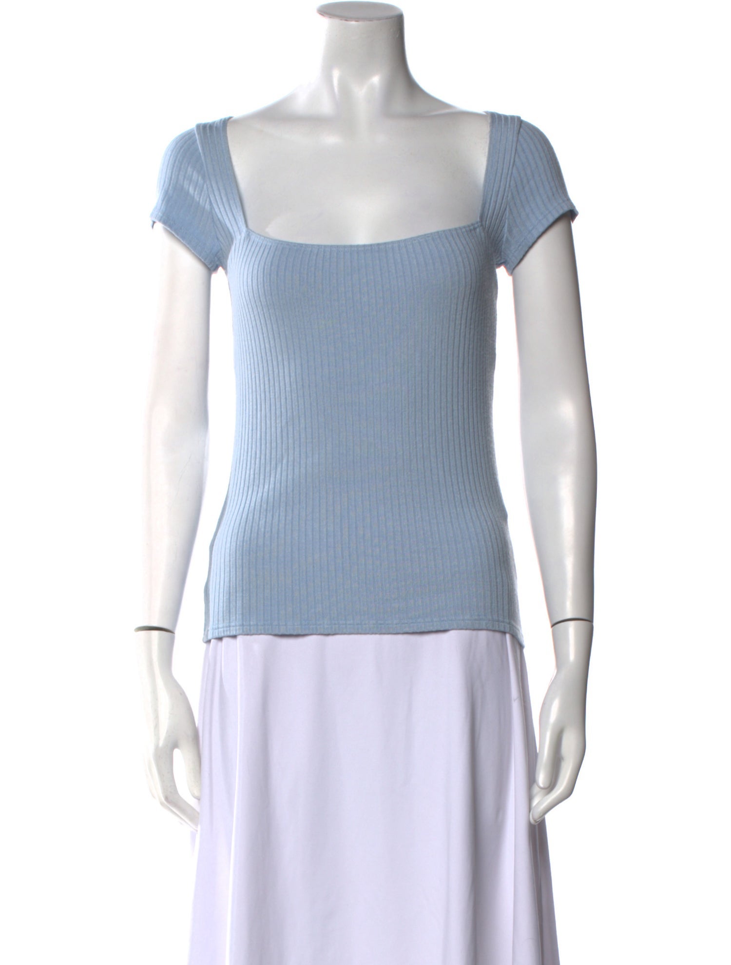 Reformation Square Neckline Short Sleeve Top