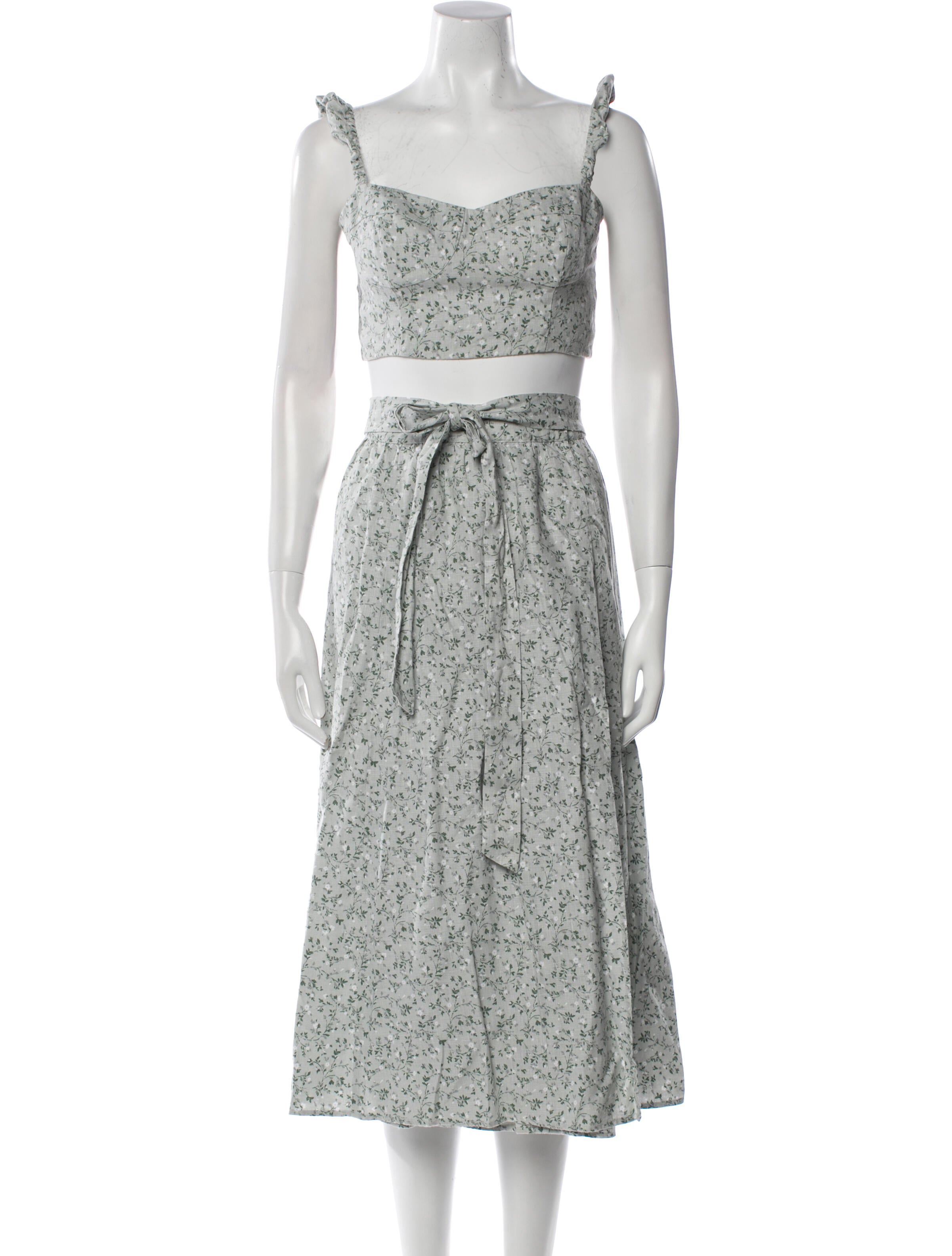 Reformation Linen Printed Skirt Set