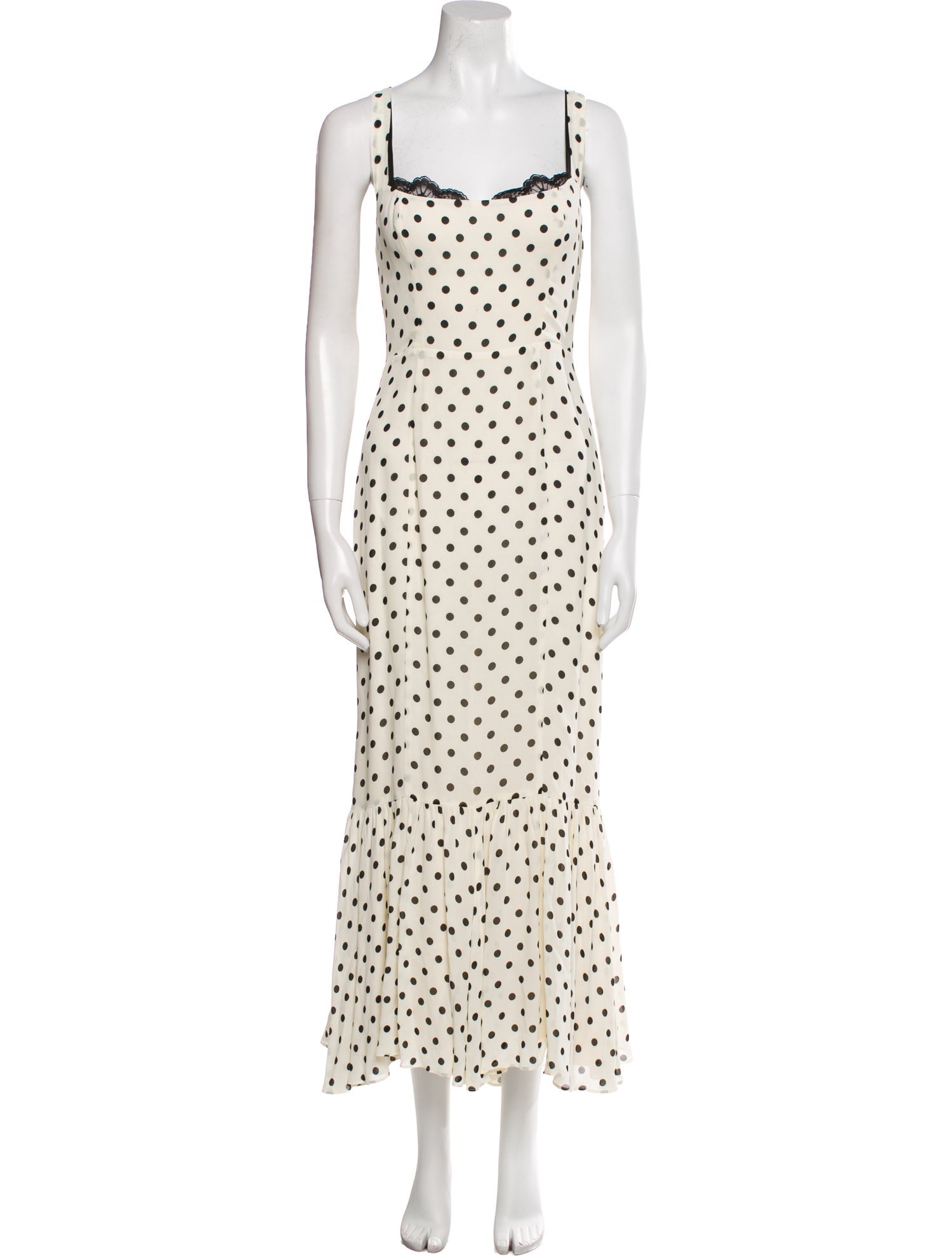 Reformation Polka Dot Print Long Dress