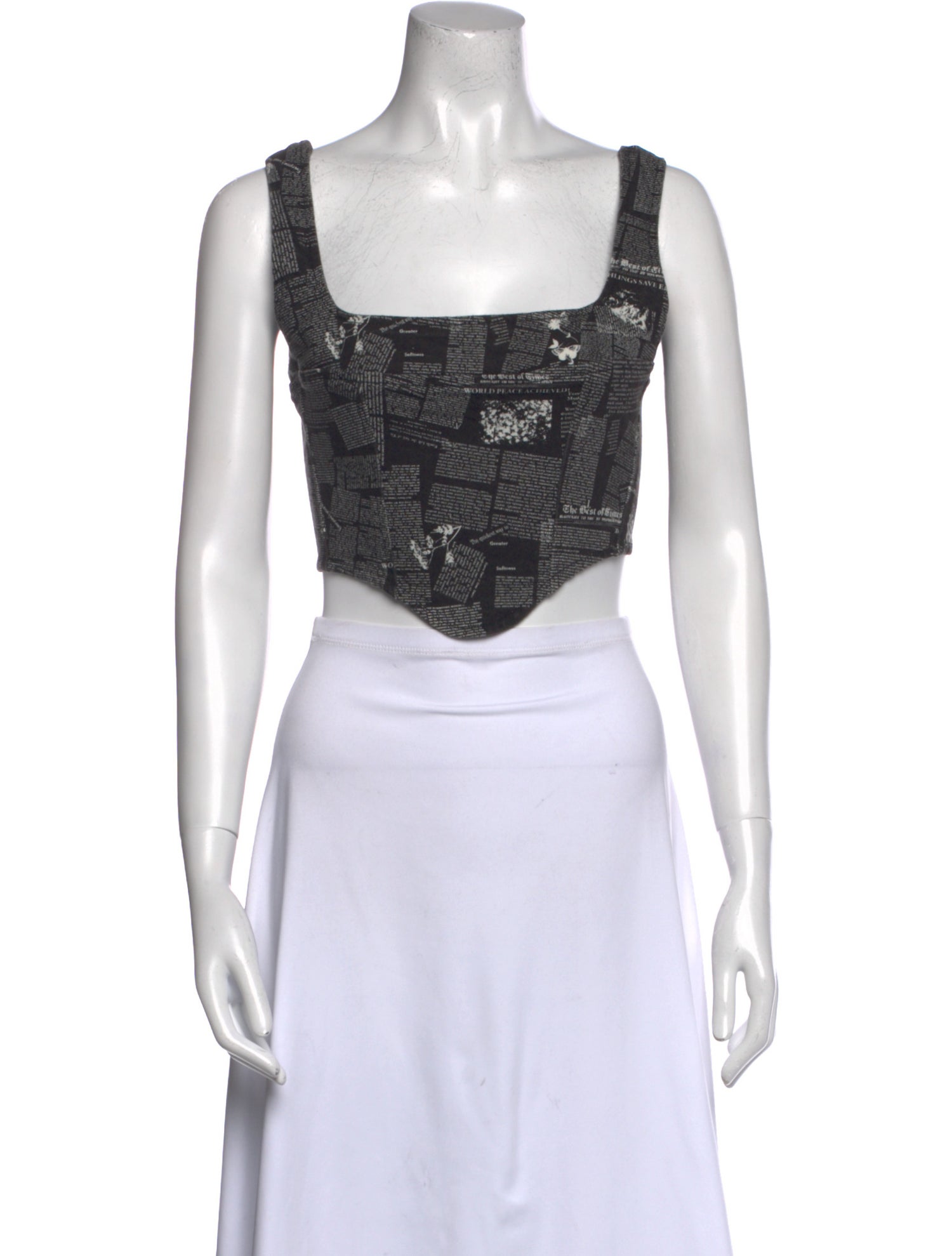 Reformation Square Neckline Sleeveless Crop Top