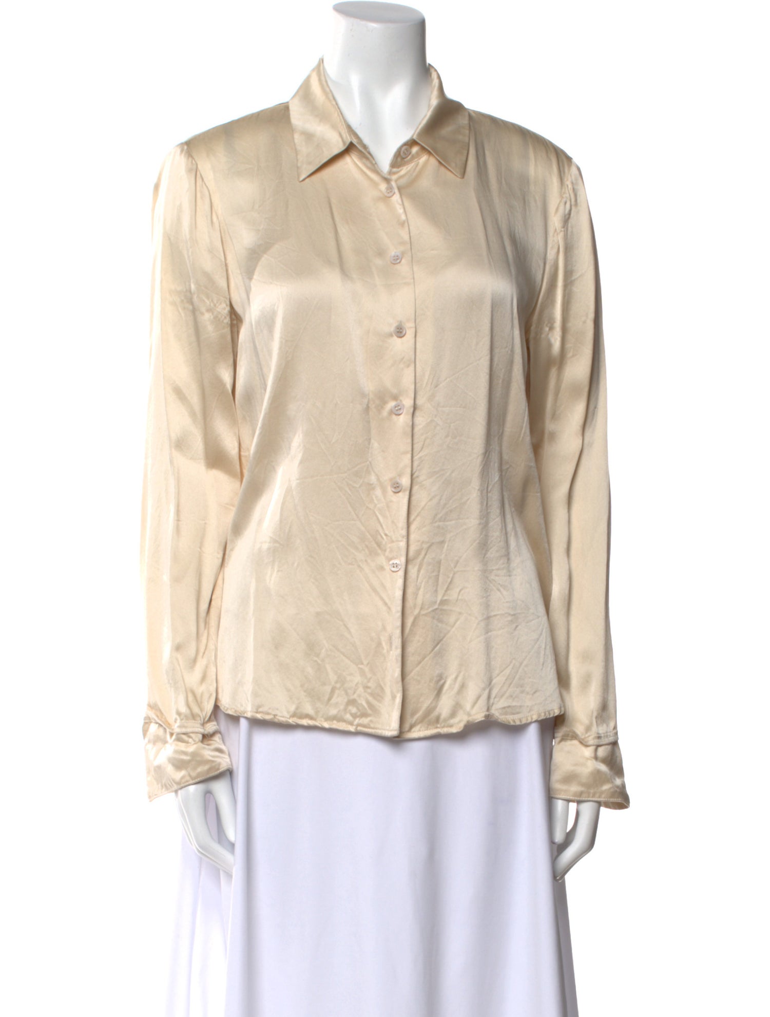 Reformation Silk Long Sleeve Button-Up Top