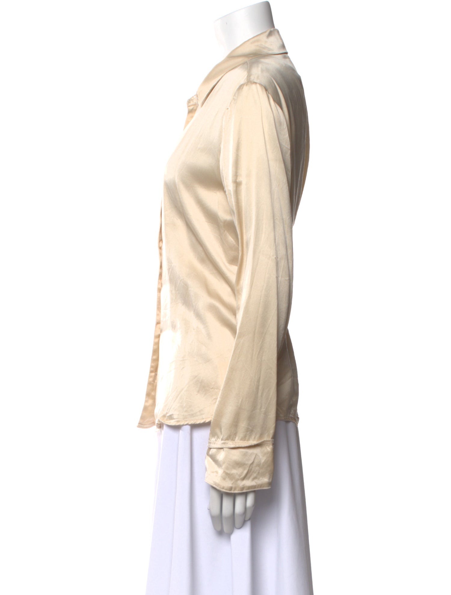 Reformation Silk Long Sleeve Button-Up Top