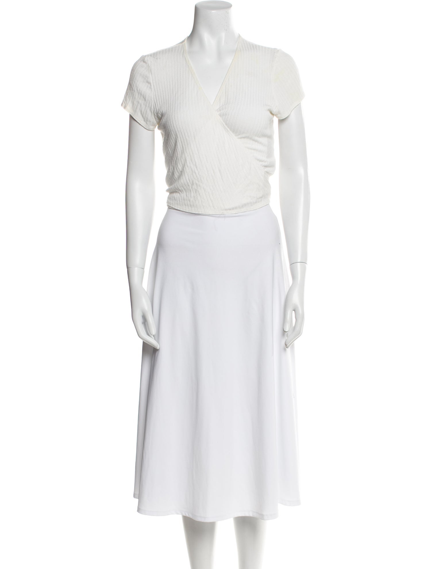 Reformation V-Neck Short Sleeve Crop Top